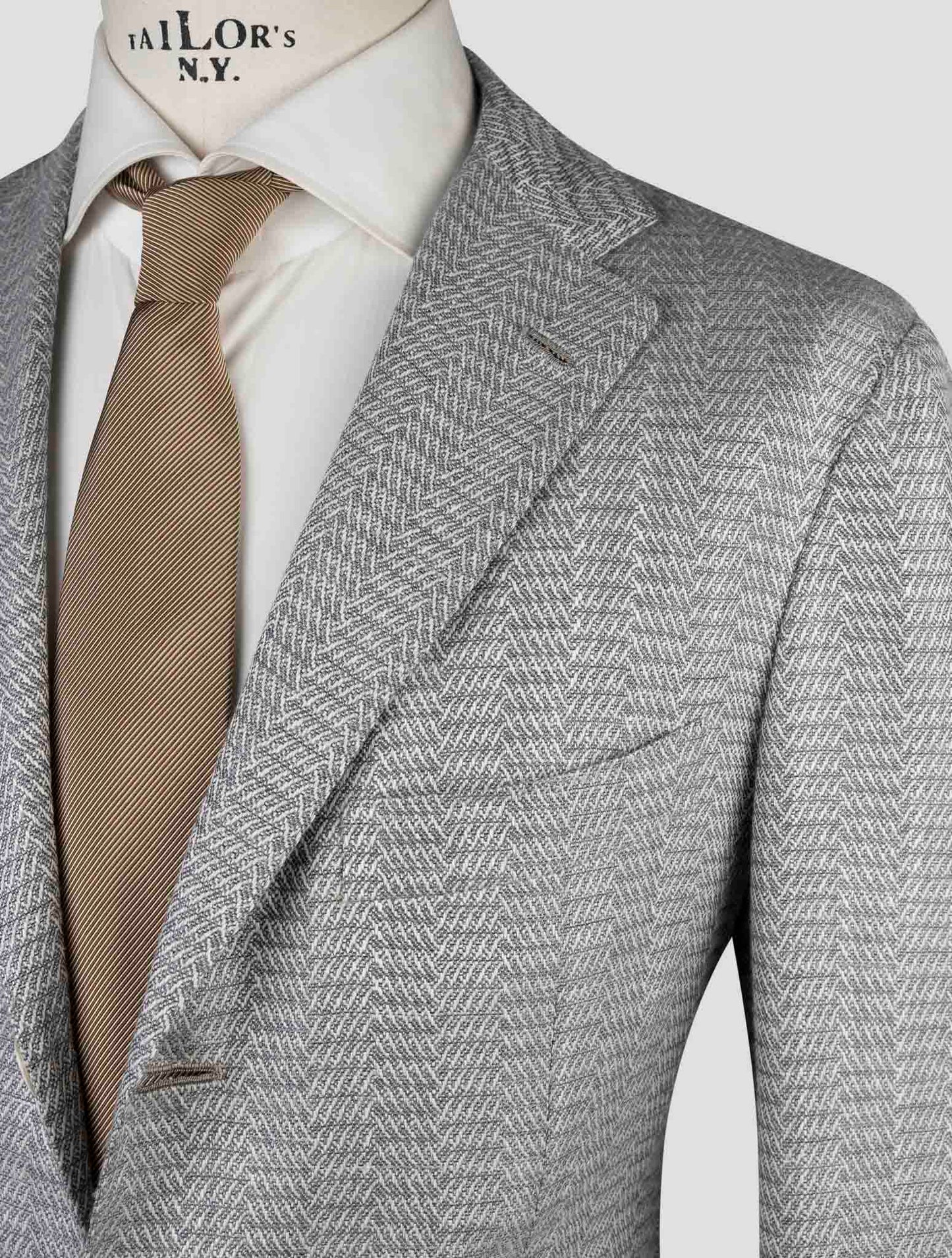 Kiton Gray Cashmere Virgin Wool Silk Linen Blazer