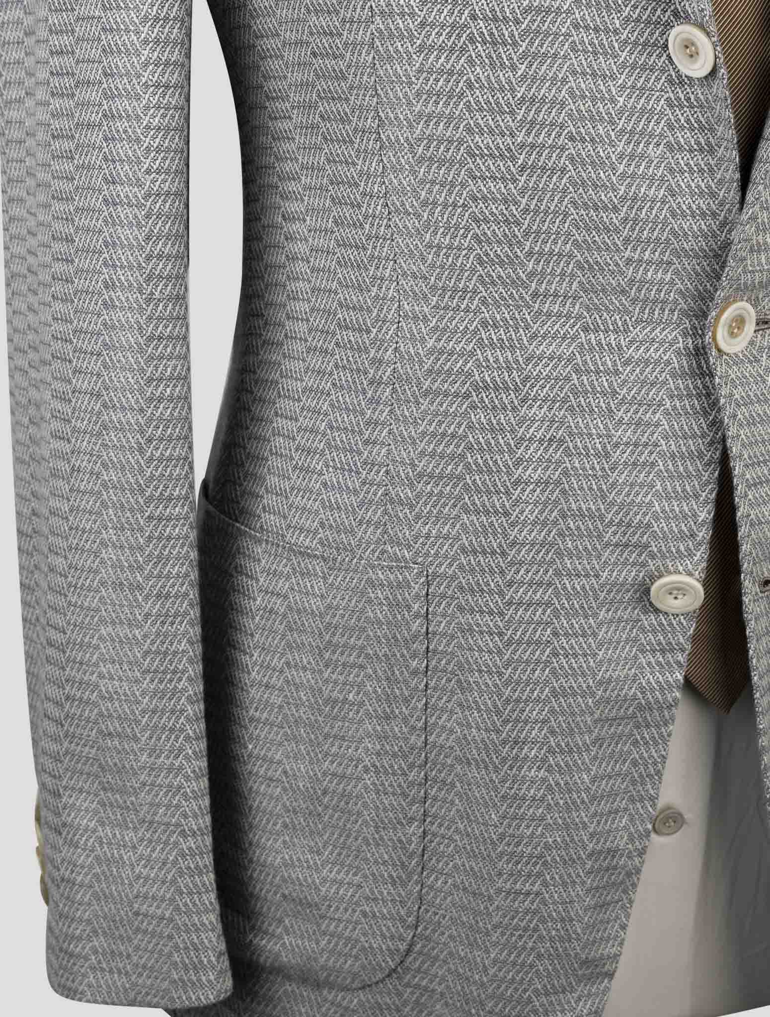 Kiton Gray Cashmere Virgin Wool Silk Linen Blazer
