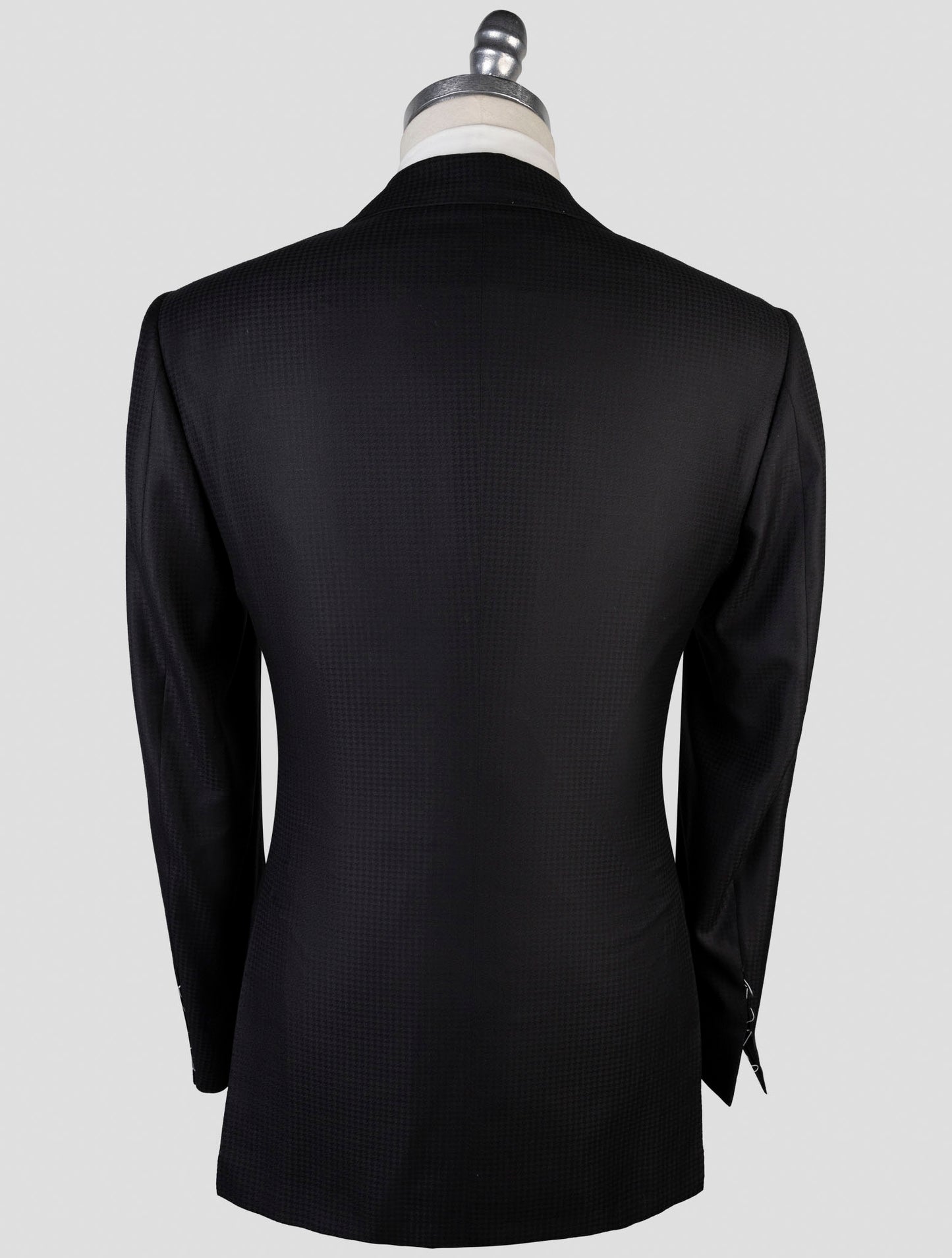 Kiton Black Virgin Wool Silk Smoking Blazer