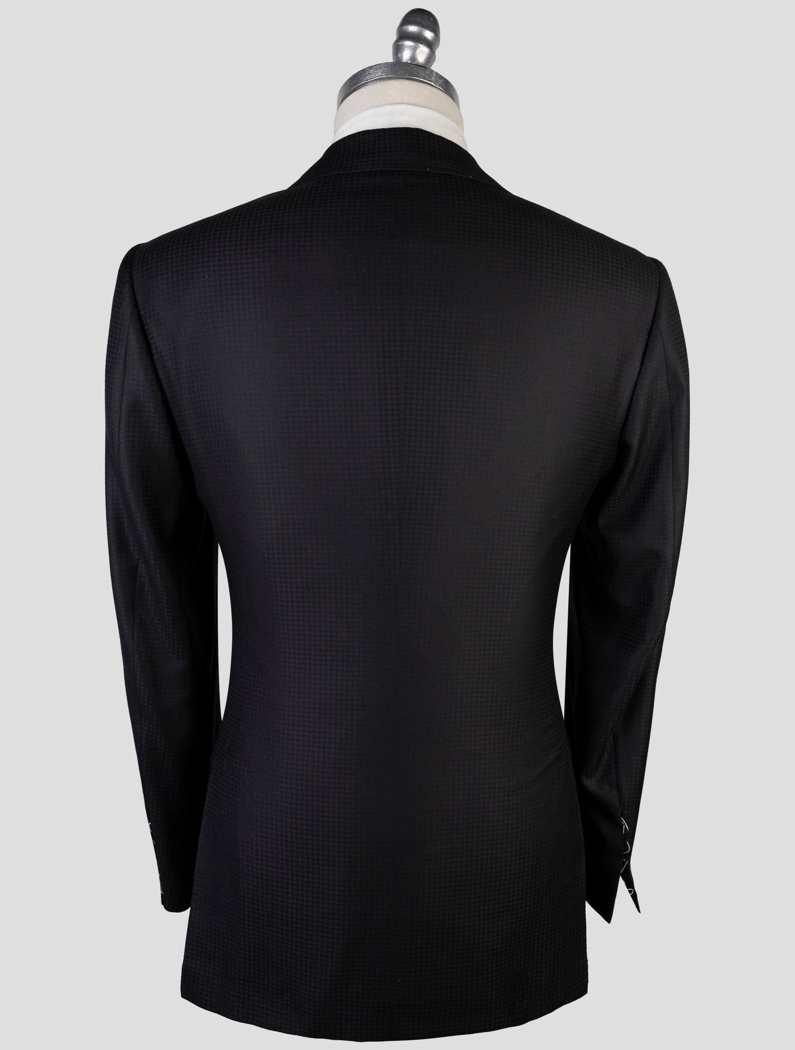 Kiton Black Virgin Wool Silk Smoking Blazer