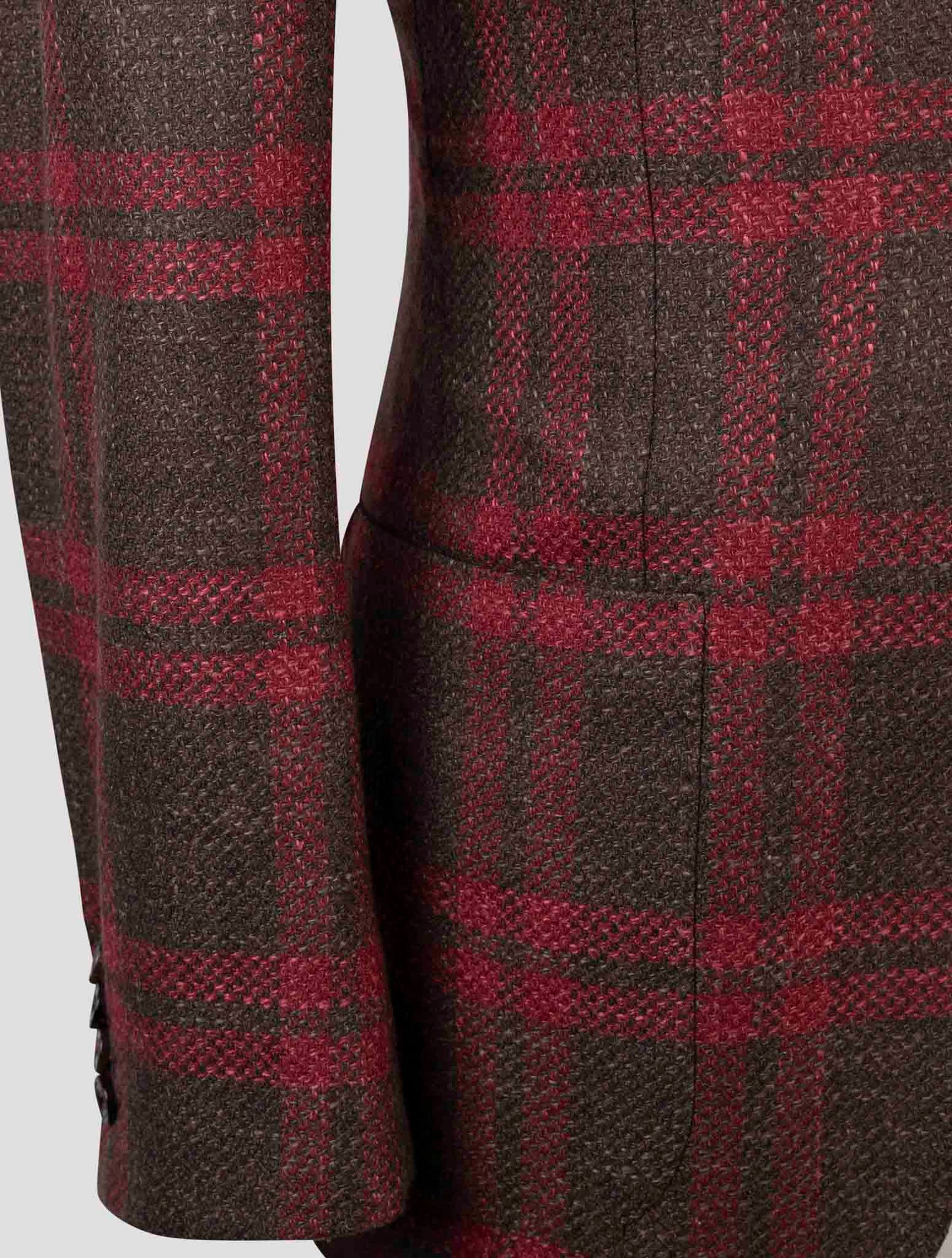 Kiton Brown Red Cashmere Virgin Wool Silk Cotton Pa Blazer