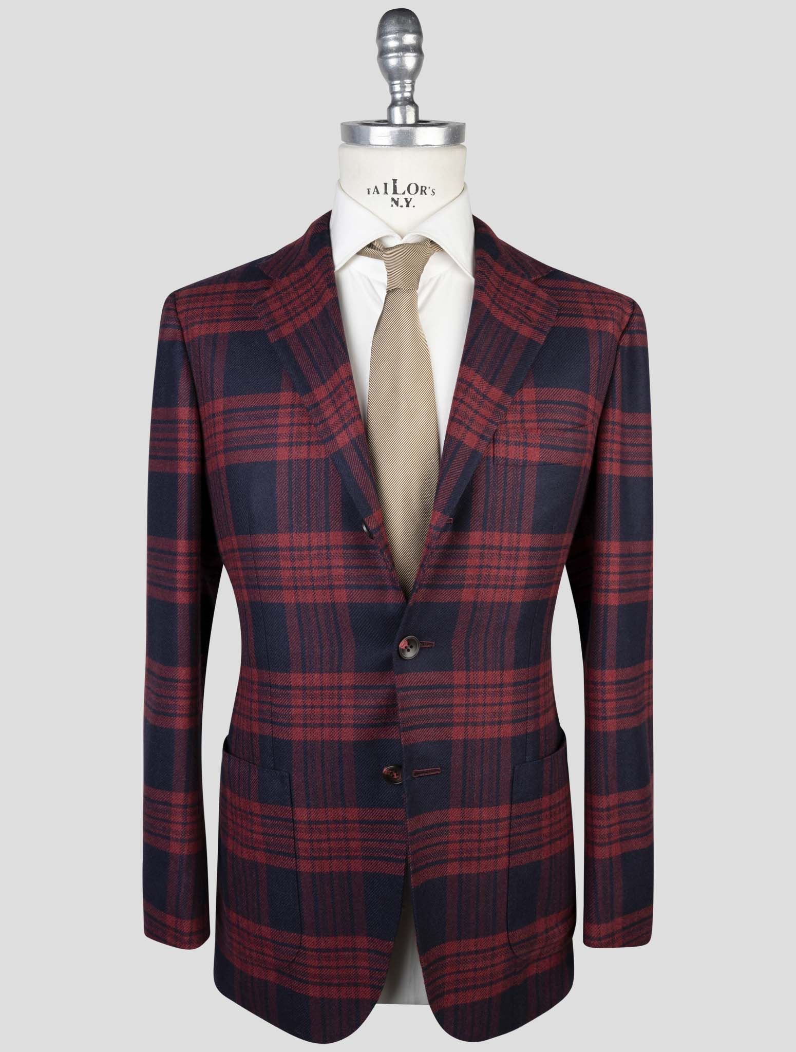 Kiton Red Blue Cashmere Blazer