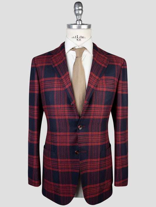 Kiton Red Blue Cashmere Blazer