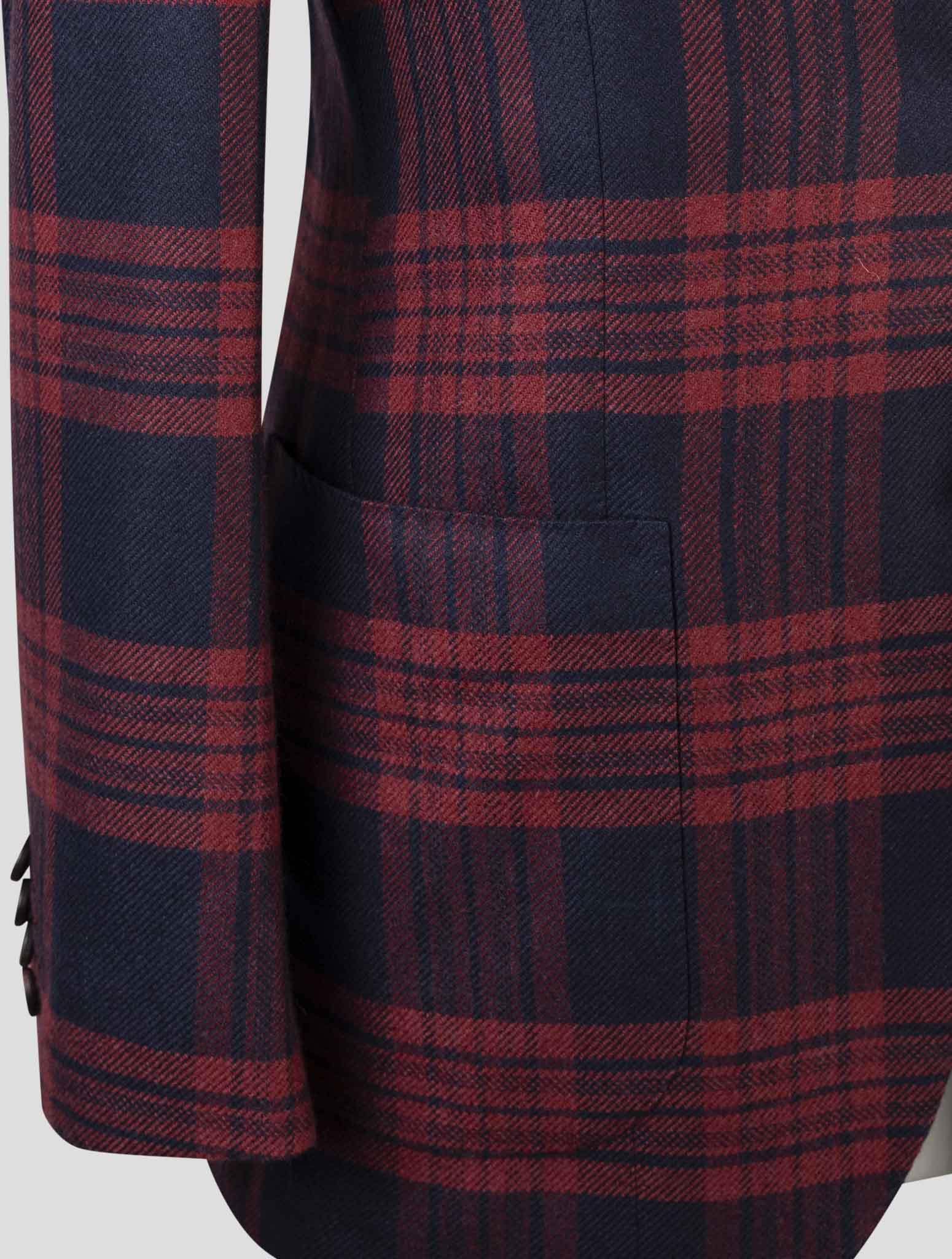 Kiton Red Blue Cashmere Blazer