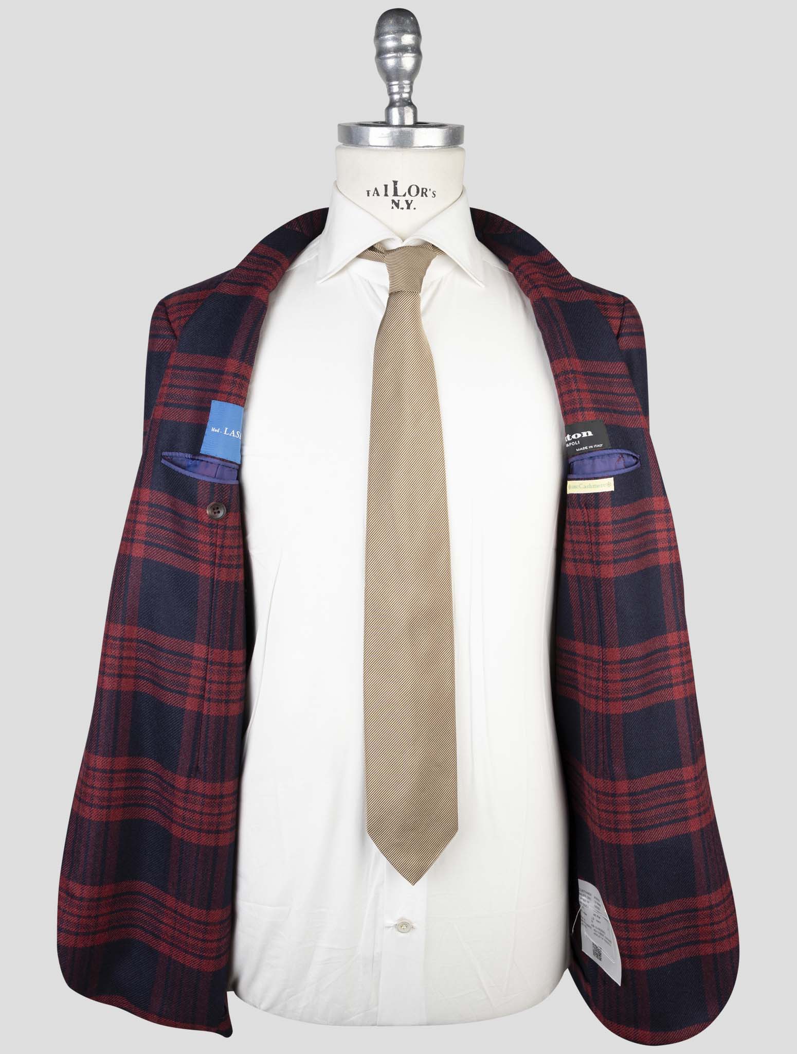 Kiton Red Blue Cashmere Blazer