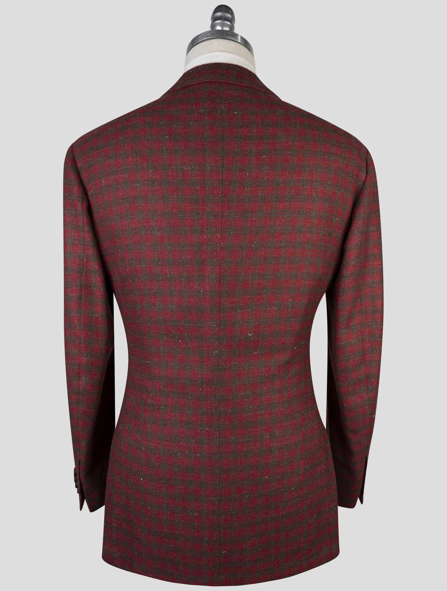 Kiton Brown Red Cashmere Silk Linen Blazer