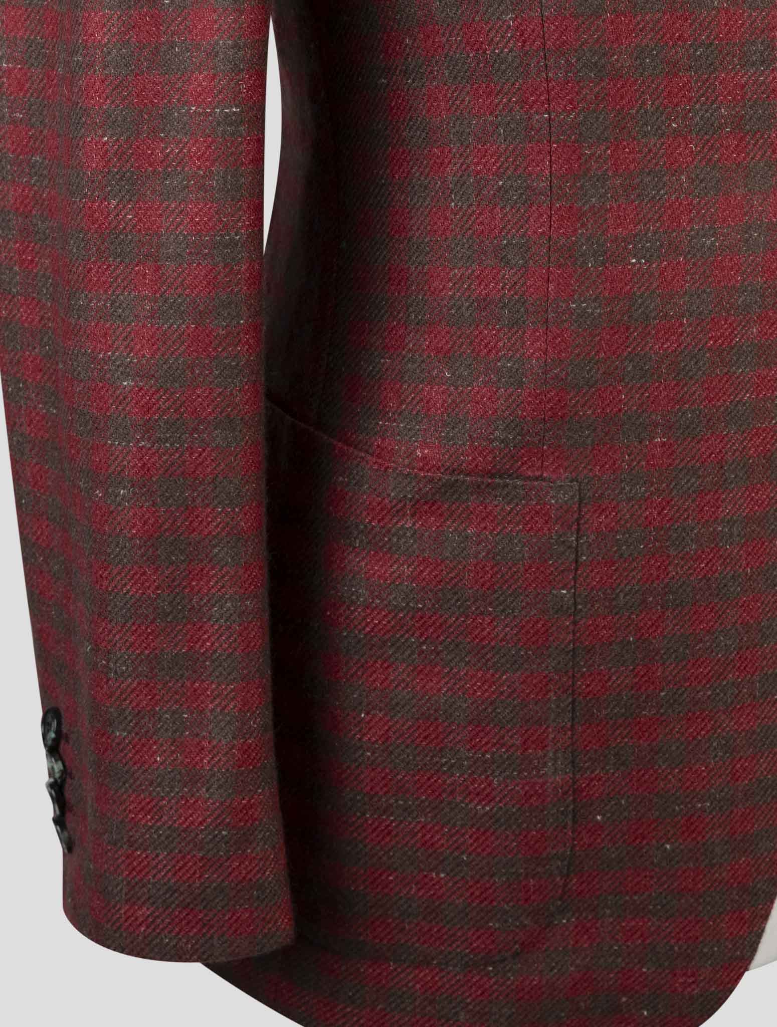 Kiton Brown Red Cashmere Silk Linen Blazer