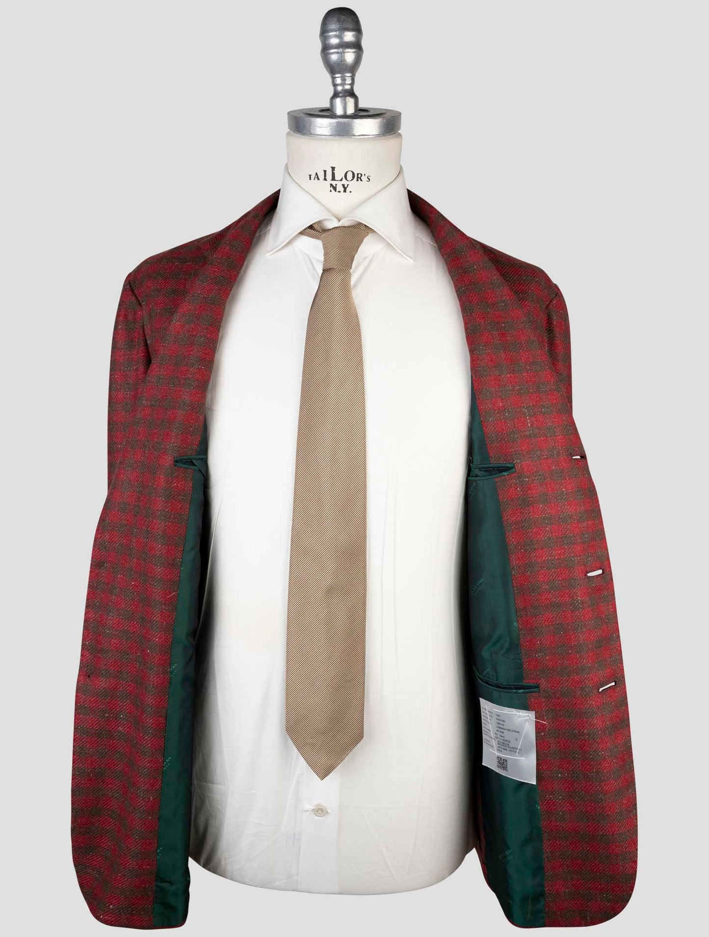 Kiton Brown Red Cashmere Silk Linen Blazer