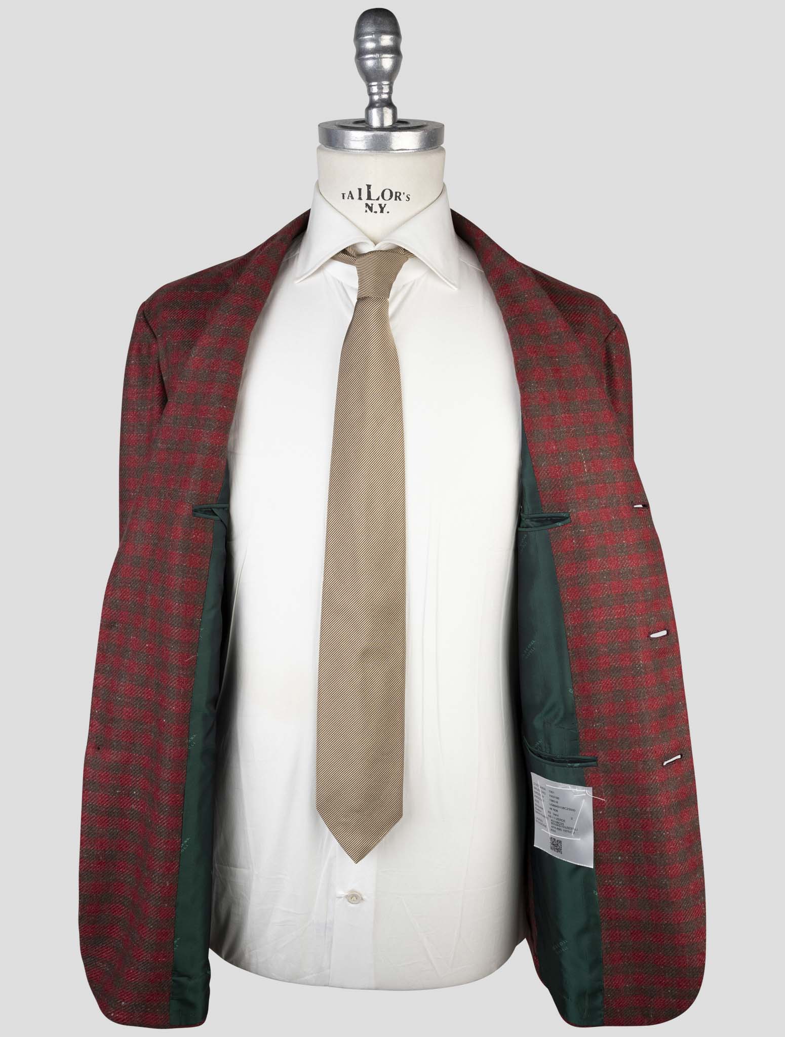Kiton Brown Red Cashmere Silk Linen Blazer
