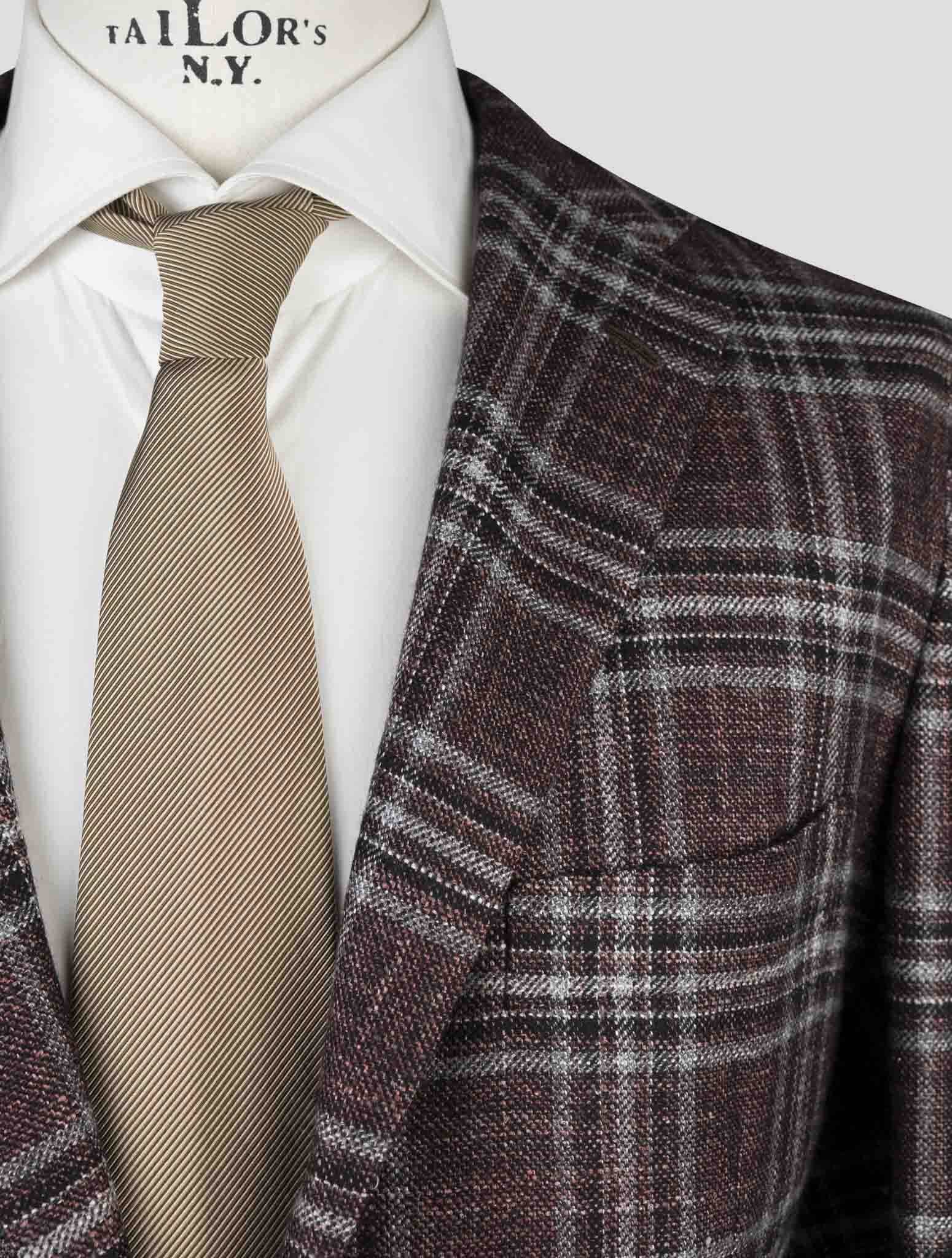 Kiton Multicolor Cashmere Virgin Wool Silk Linen Blazer fabric detail