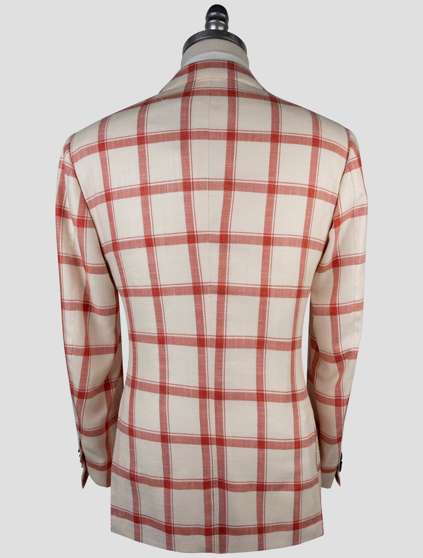 Kiton Red White Cashmere Silk Blazer
