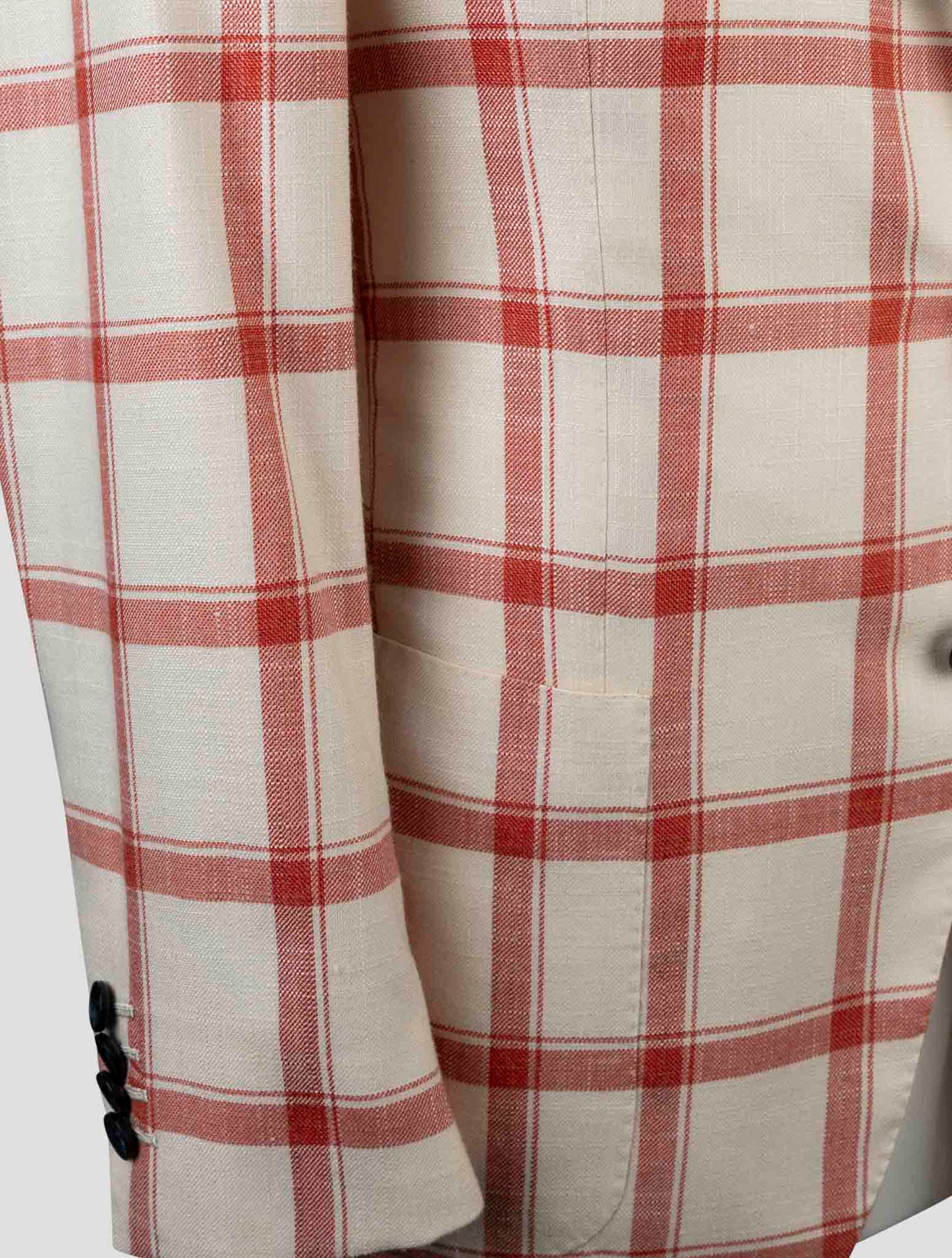 Kiton Red White Cashmere Silk Blazer