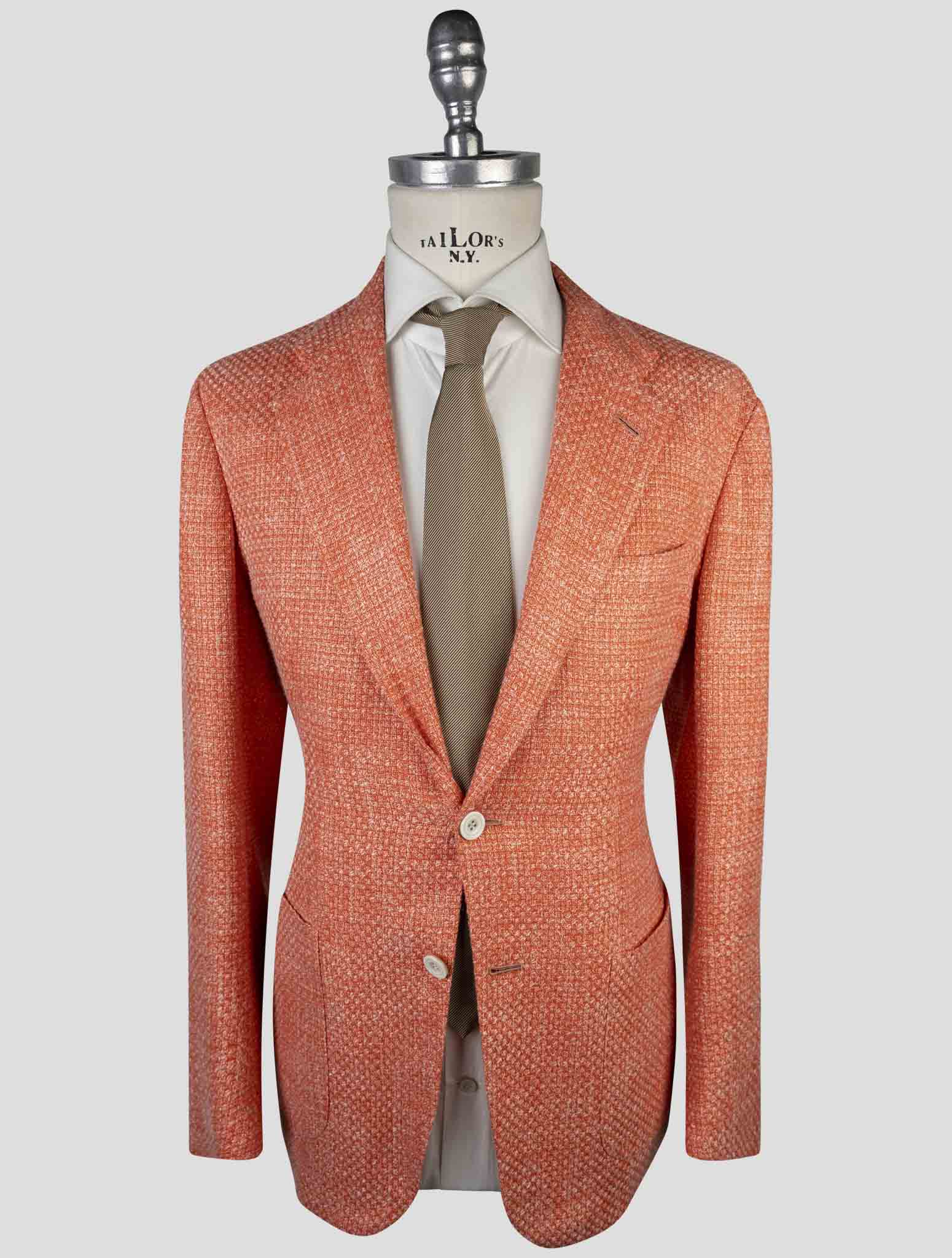 Kiton Orange Cashmere Wool Cotton Silk Linen Blazer
