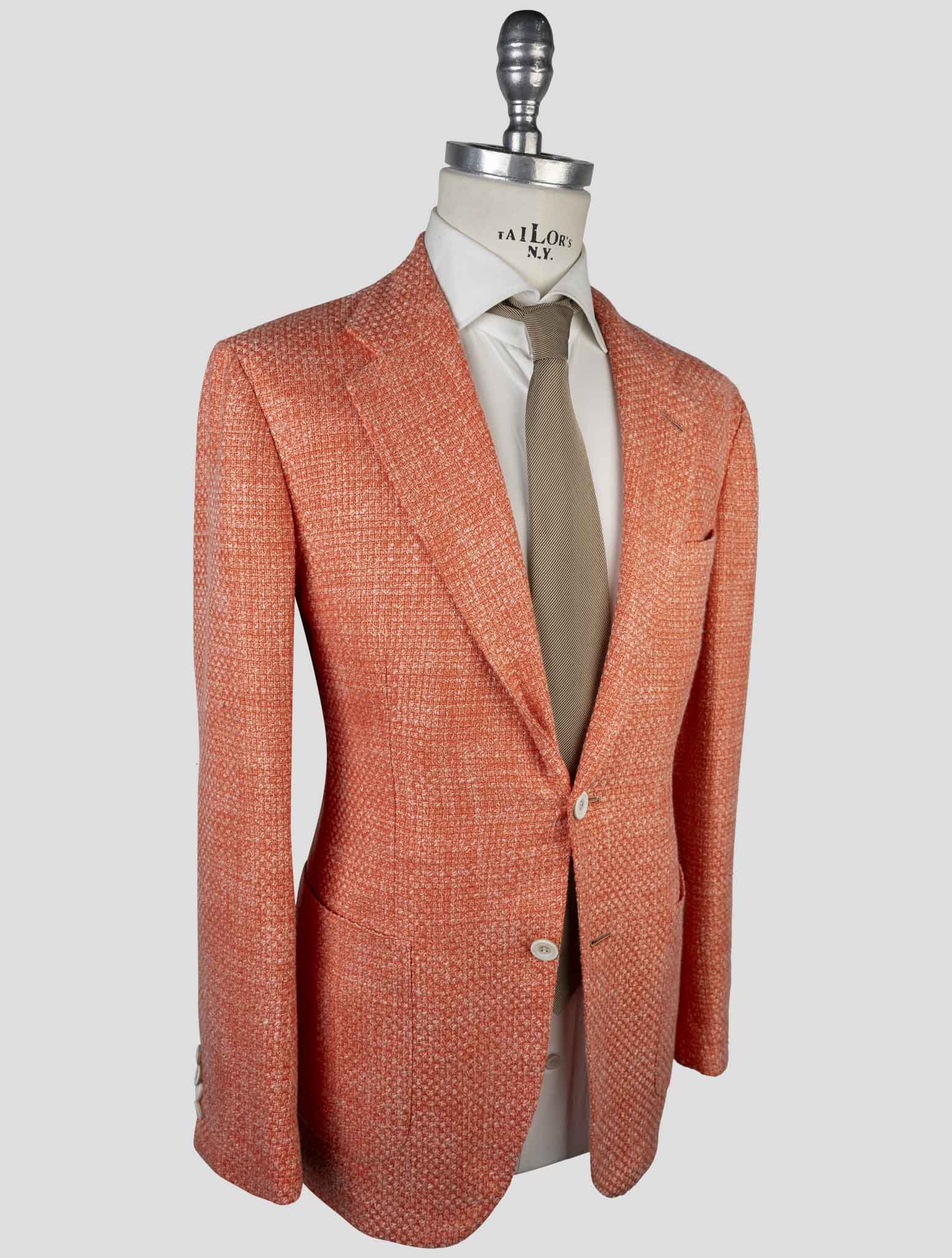 Kiton Orange Cashmere Wool Cotton Silk Linen Blazer
