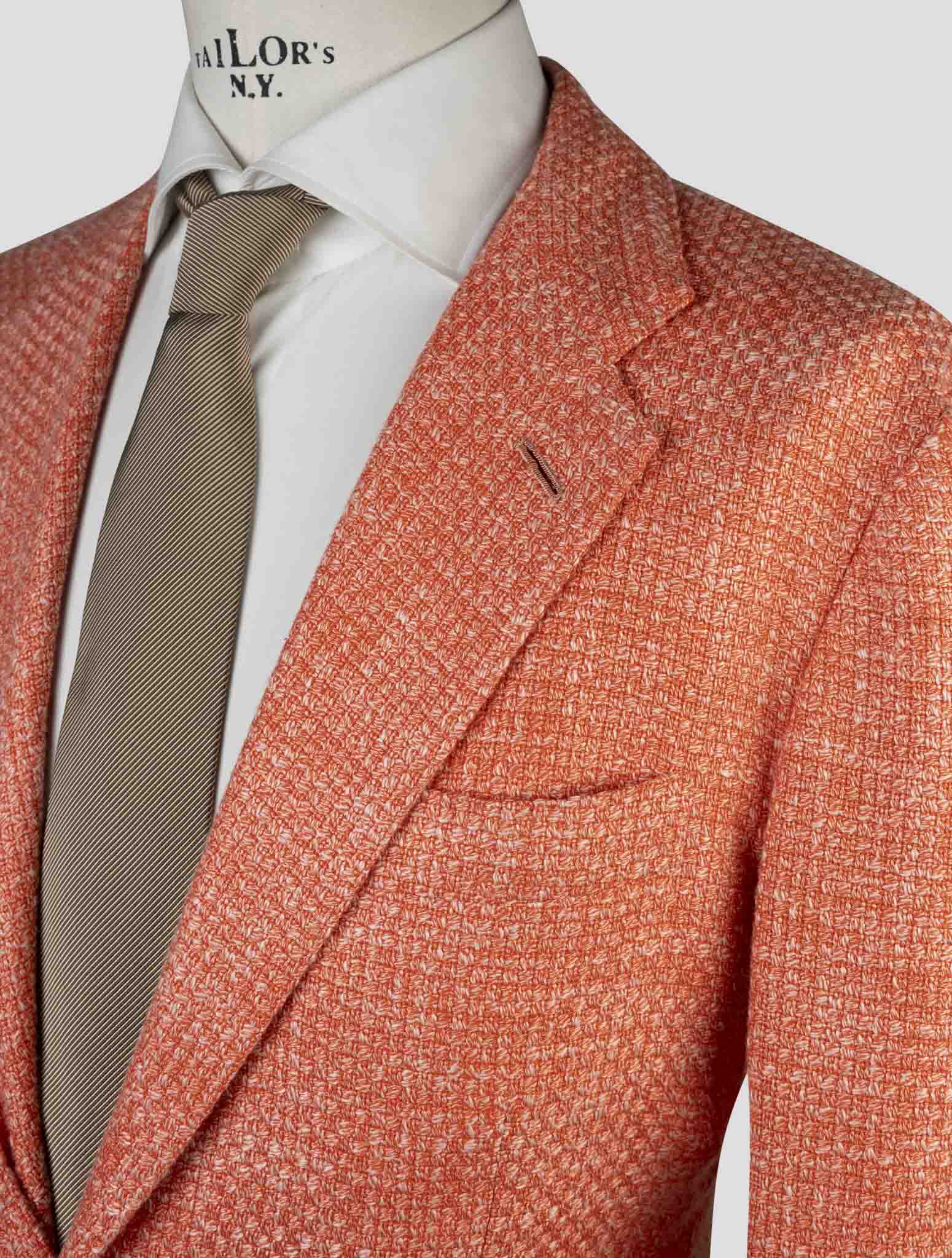 Kiton Orange Cashmere Wool Cotton Silk Linen Blazer