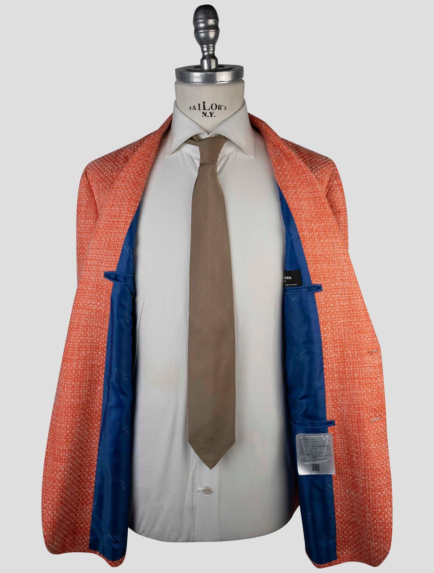 Kiton Orange Cashmere Wool Cotton Silk Linen Blazer