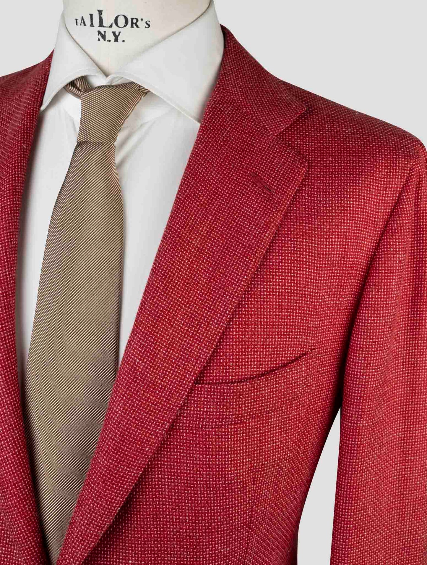 Kiton Red  Cashmere Linen Silk Blazer