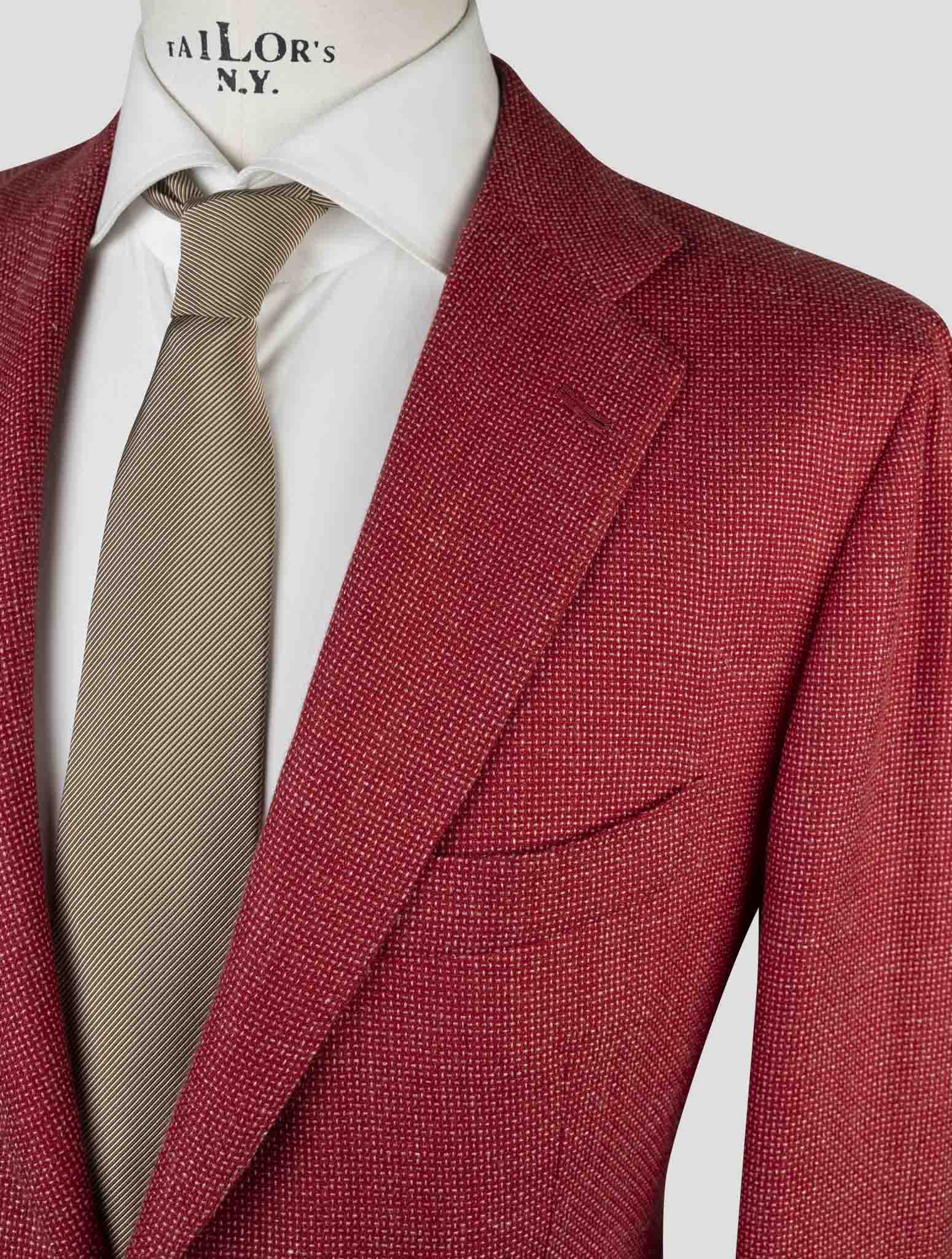Kiton Red  Cashmere Linen Silk Blazer