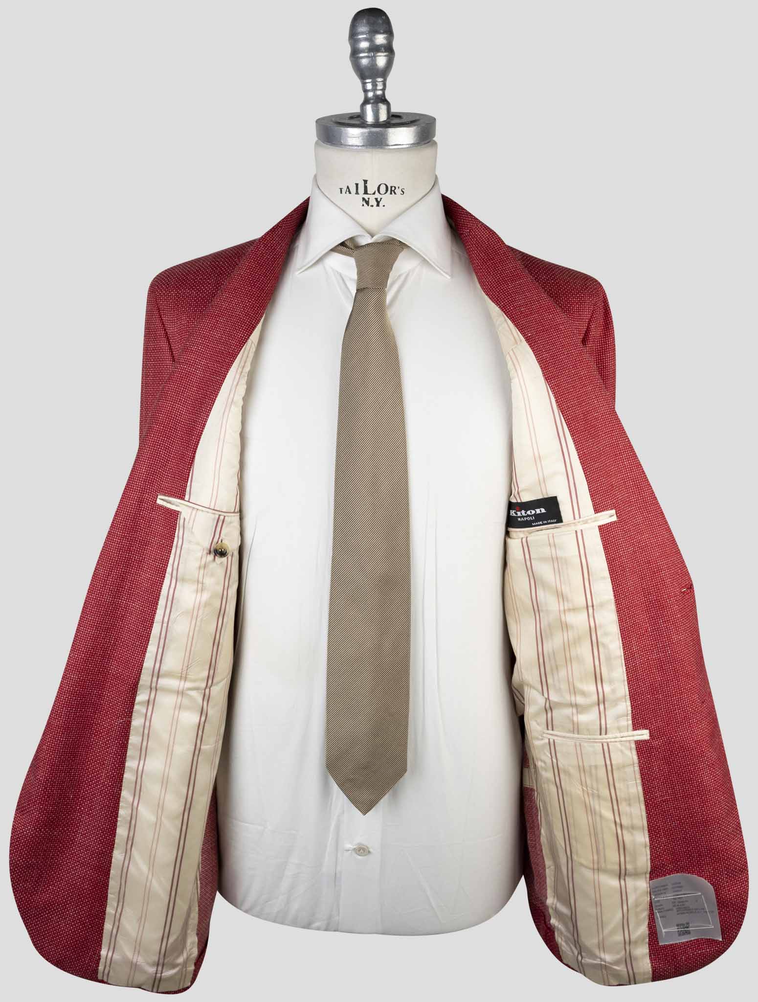 Kiton Red  Cashmere Linen Silk Blazer