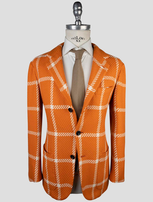 Kiton Orange White Cashmere Blazer