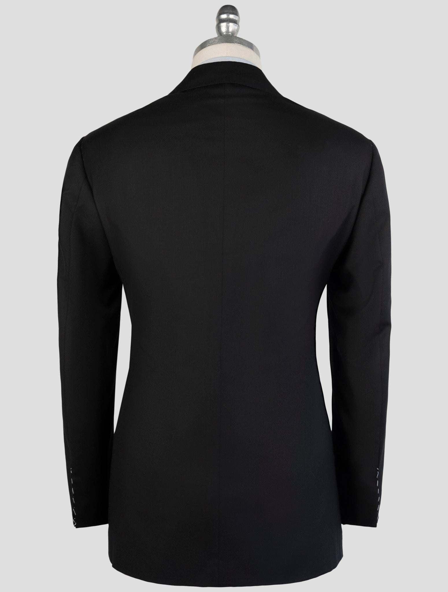 Kiton Black Wool 150's Diamante Blue Suit Smoking