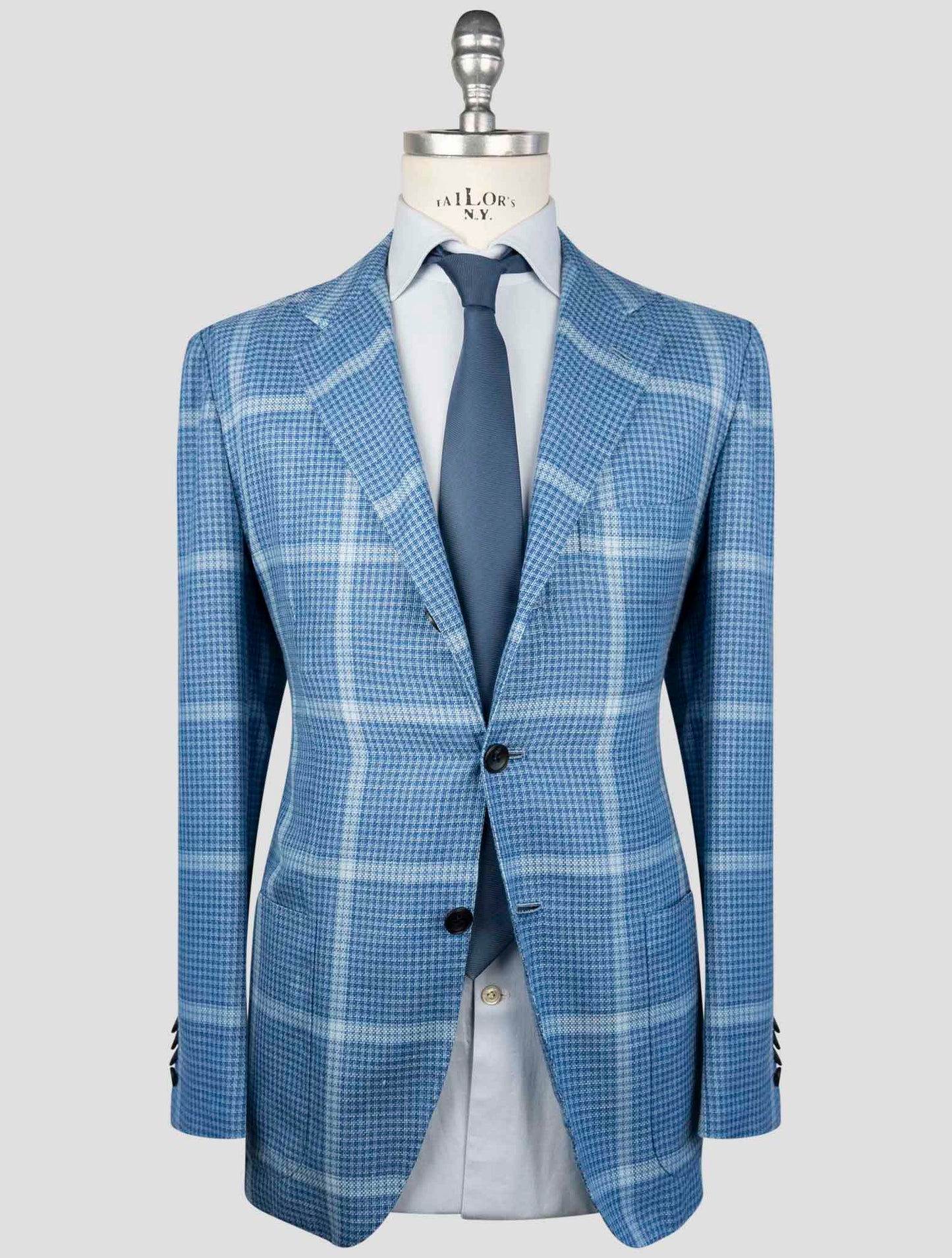 Kiton Blue Cashmere Silk Linen Blazer