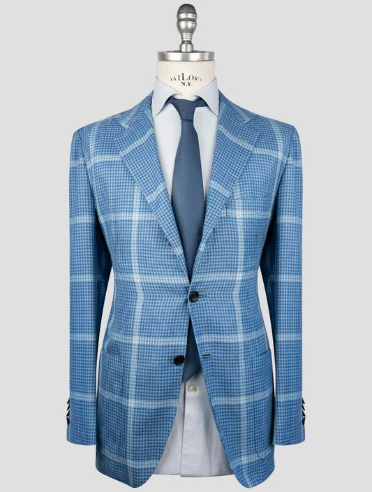 Kiton Blue Cashmere Silk Linen Blazer