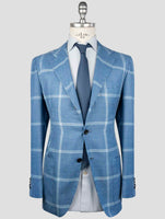 Kiton Blue Cashmere Silk Linen Blazer