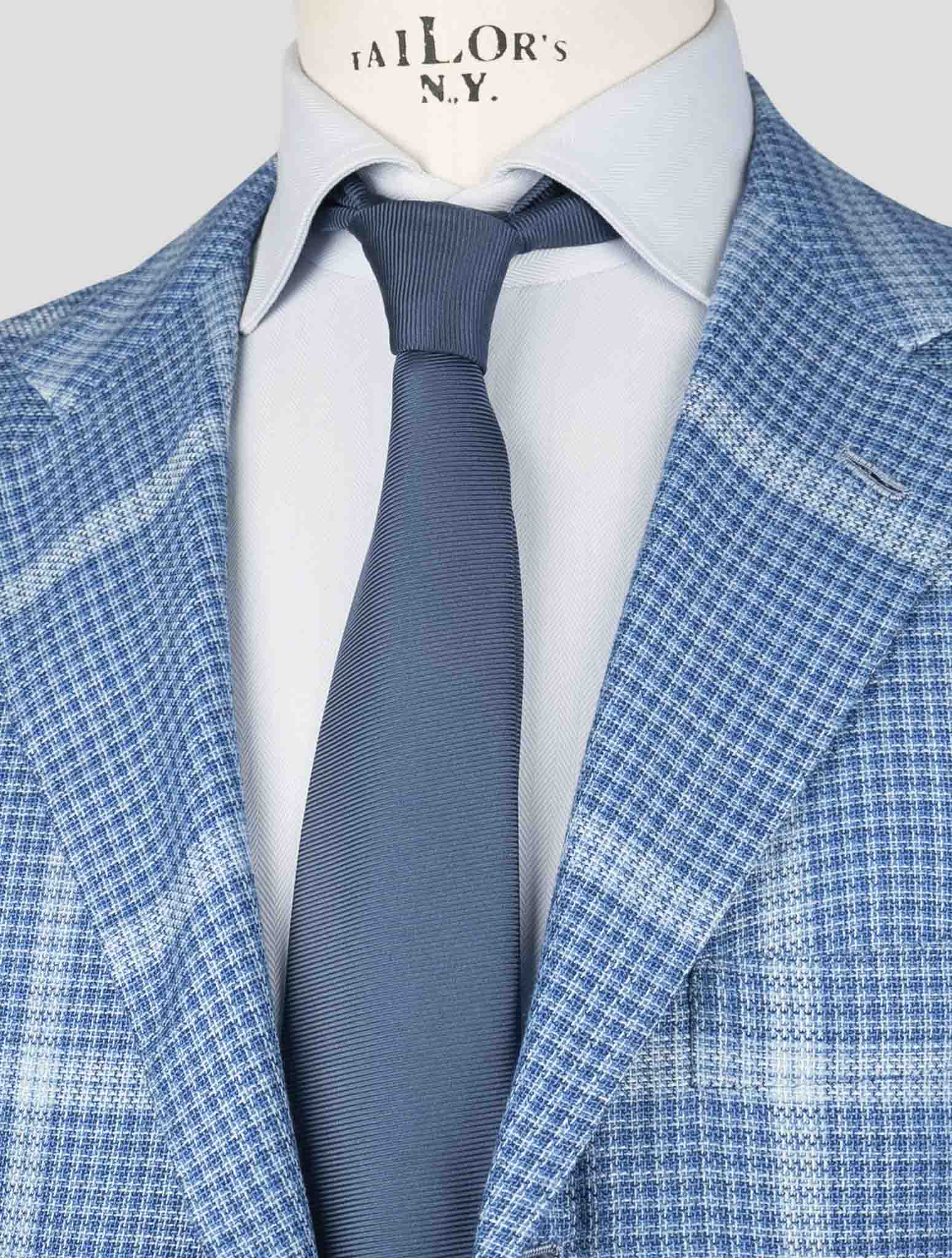 Kiton Blue Cashmere Silk Linen Blazer