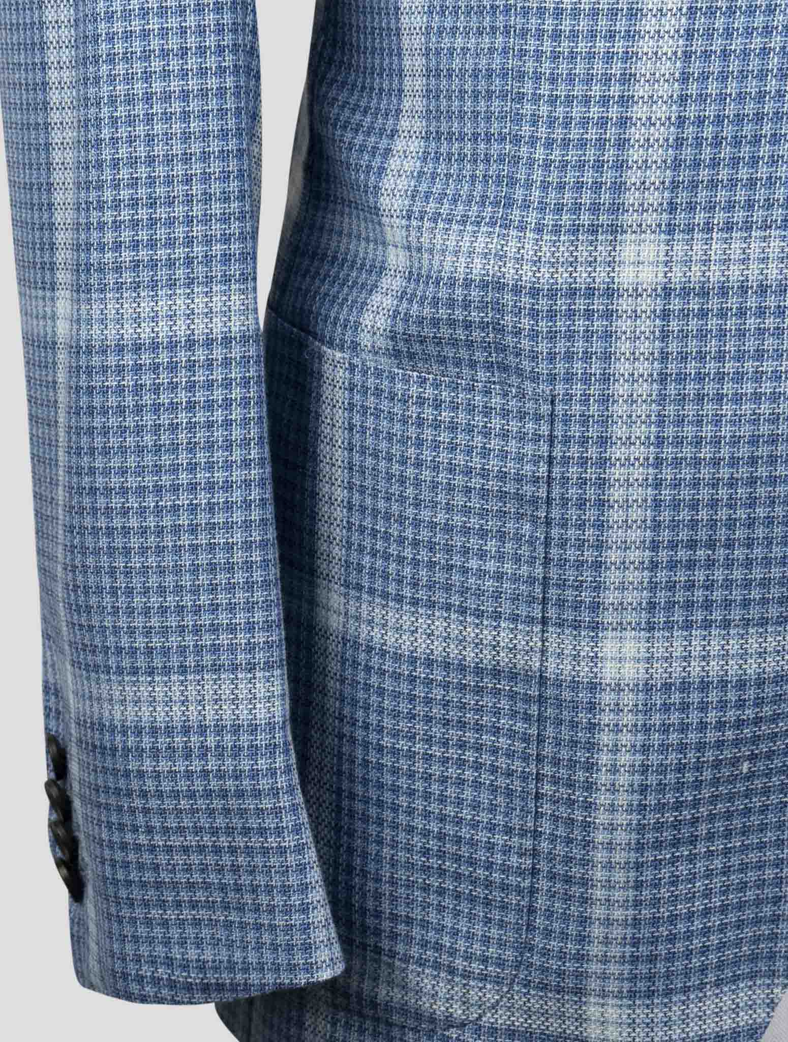 Kiton Blue Cashmere Silk Linen Blazer