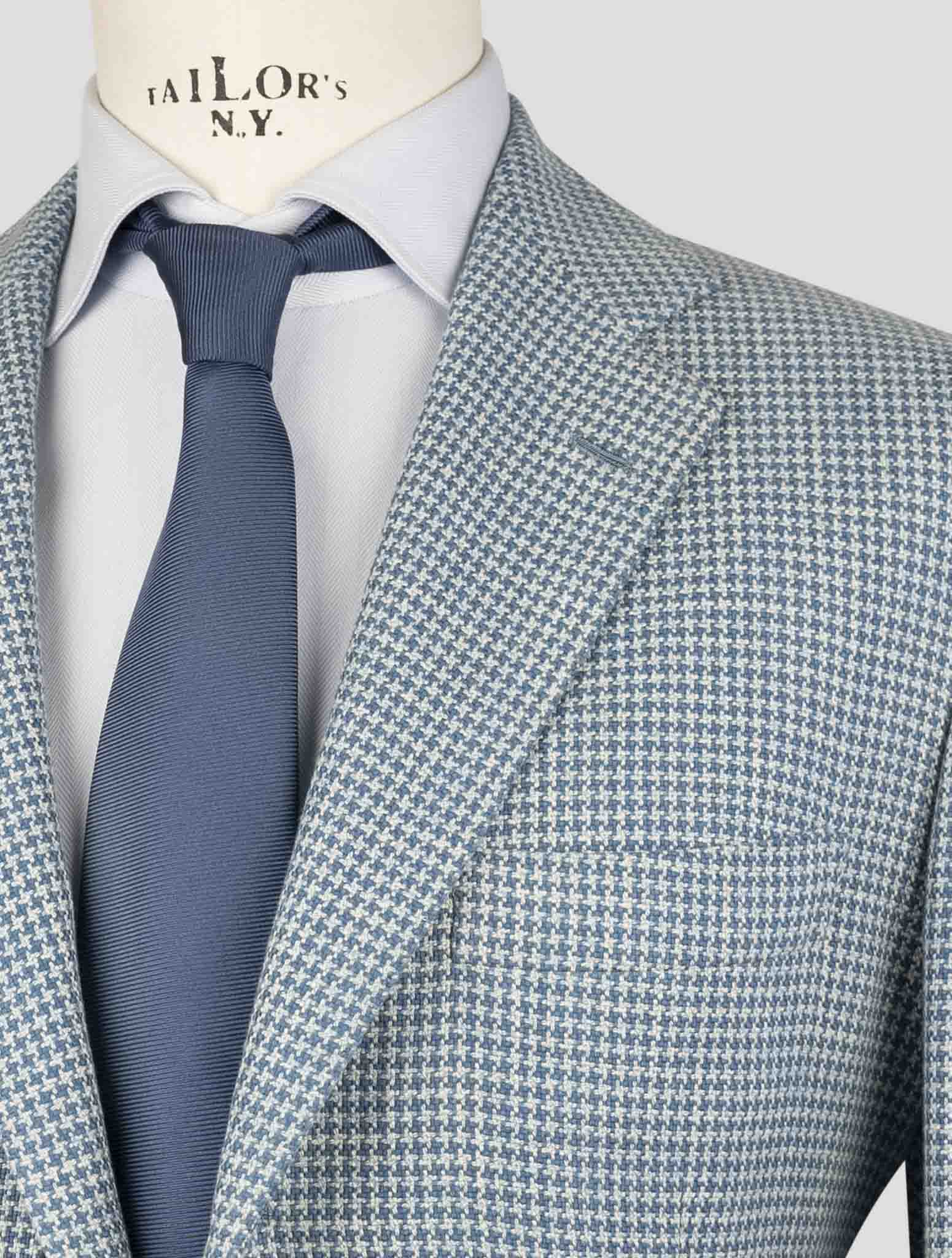 Kiton Blue Cotton Blazer