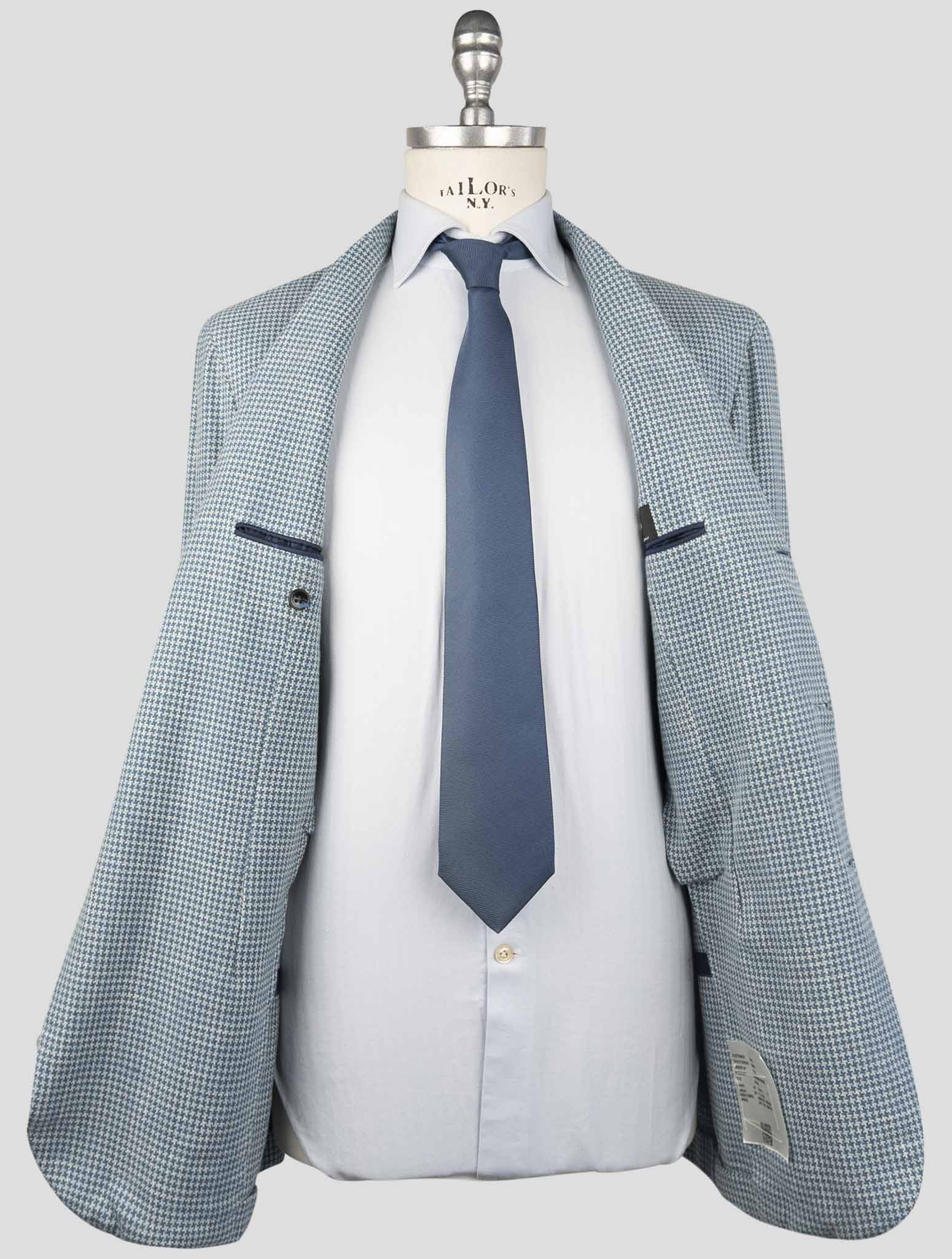 Kiton Blue Cotton Blazer