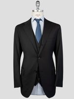 Kiton Black  Wool 150's Diamante Blue Blazer 2 Pieces