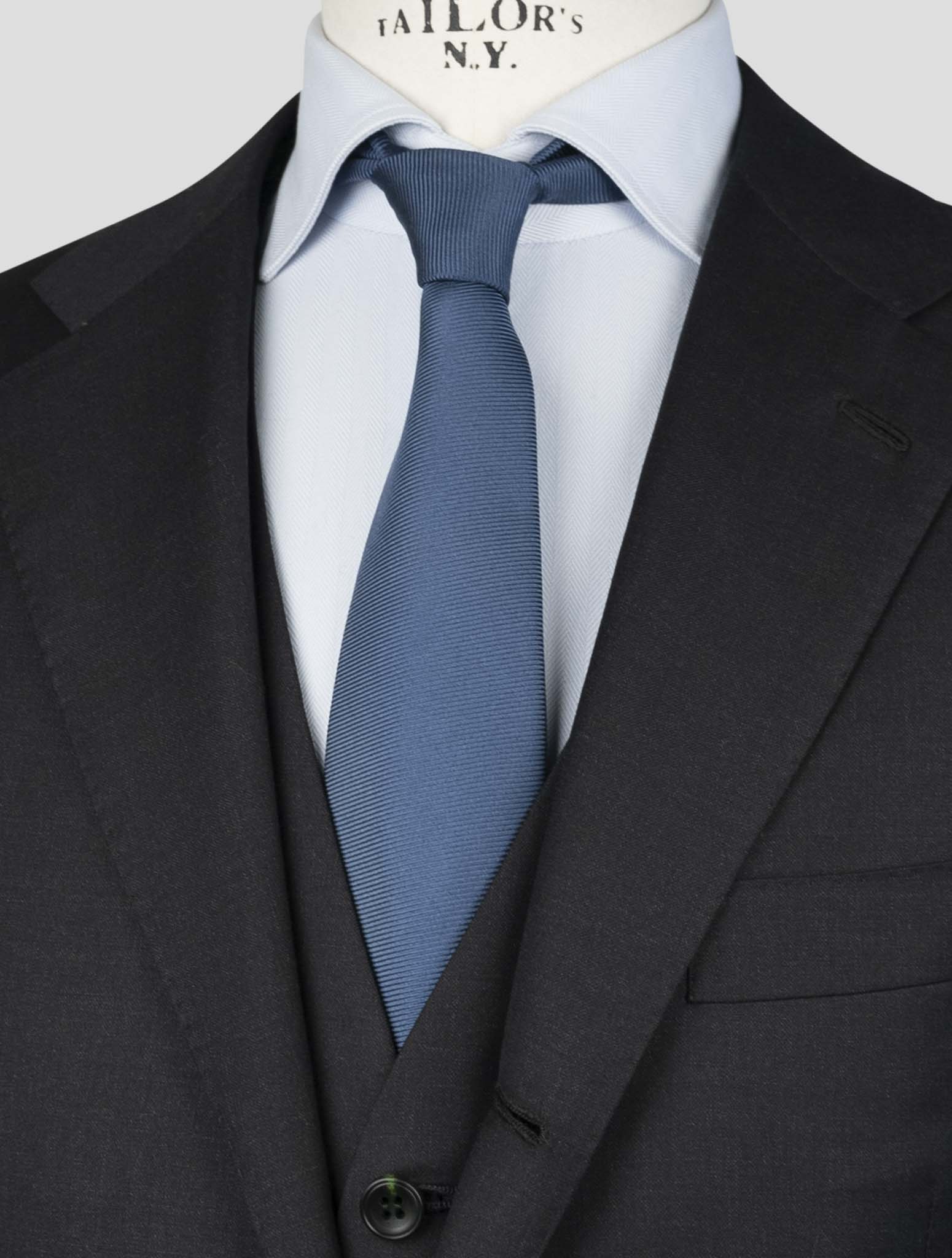 Kiton Black  Wool 150's Diamante Blue Blazer 2 Pieces