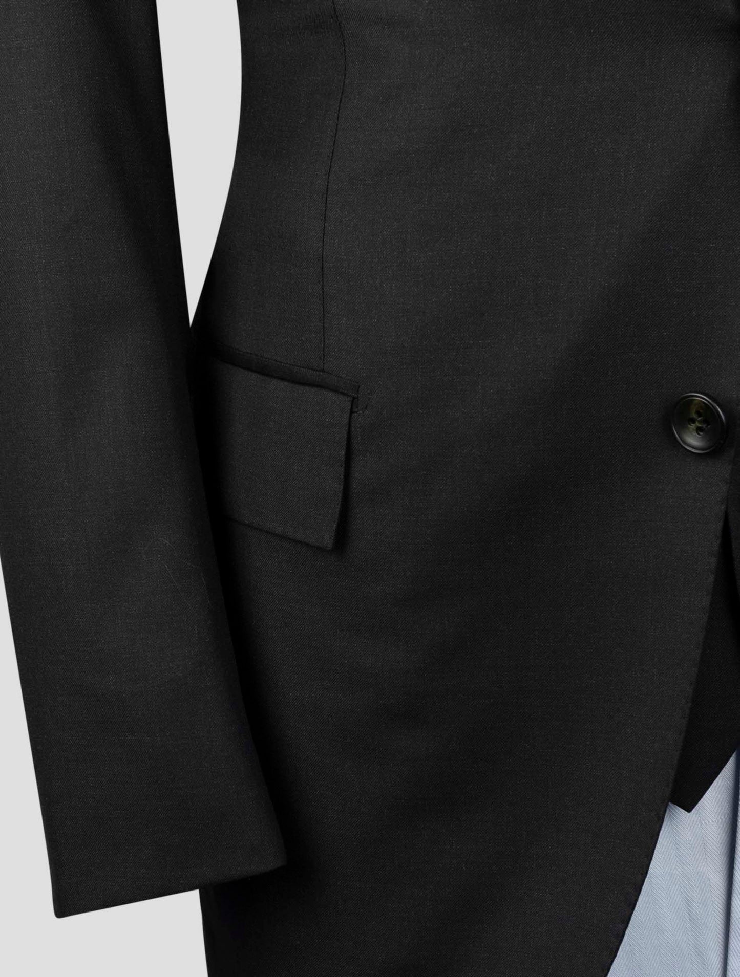 Kiton Black  Wool 150's Diamante Blue Blazer 2 Pieces