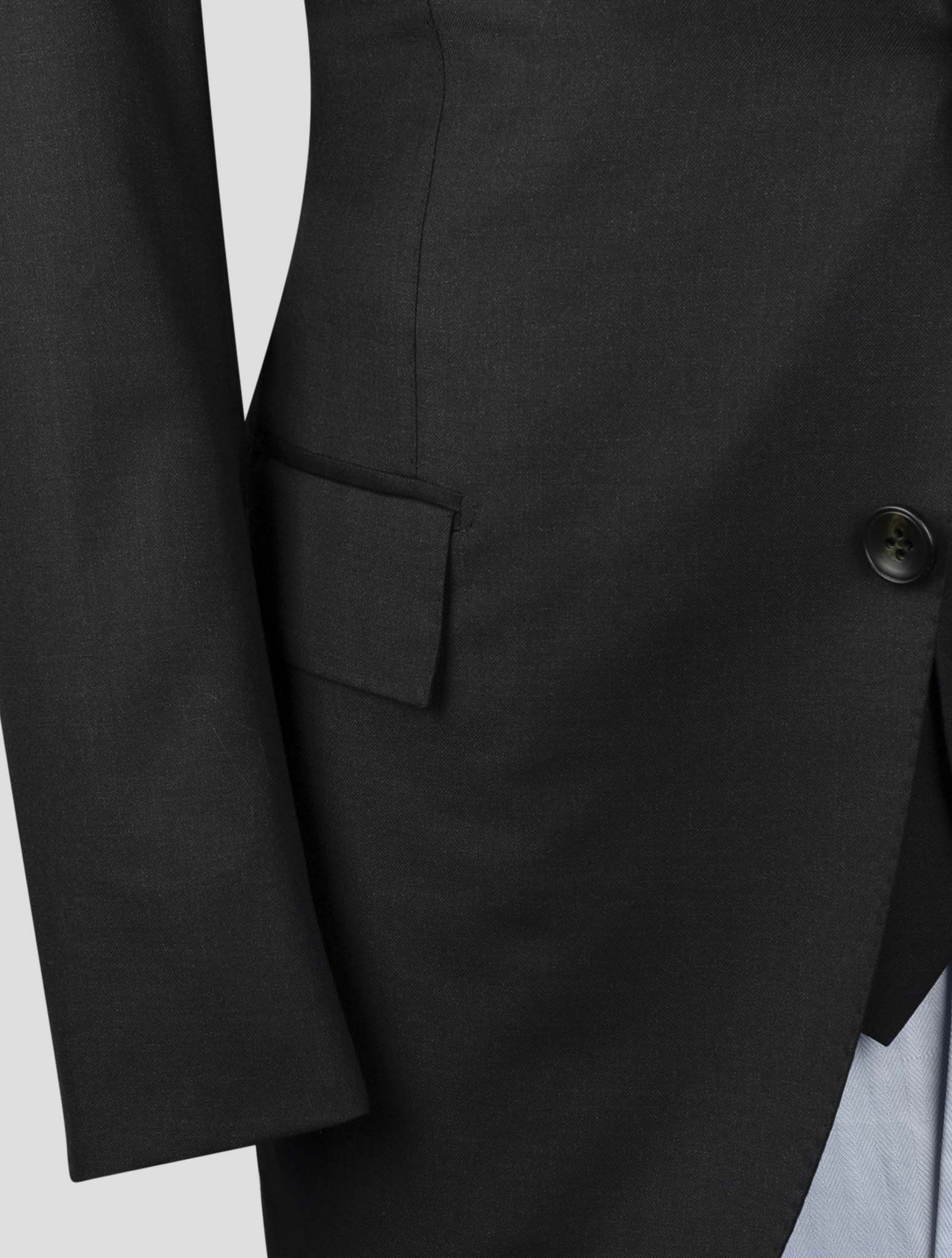 Kiton Black  Wool 150's Diamante Blue Blazer 2 Pieces