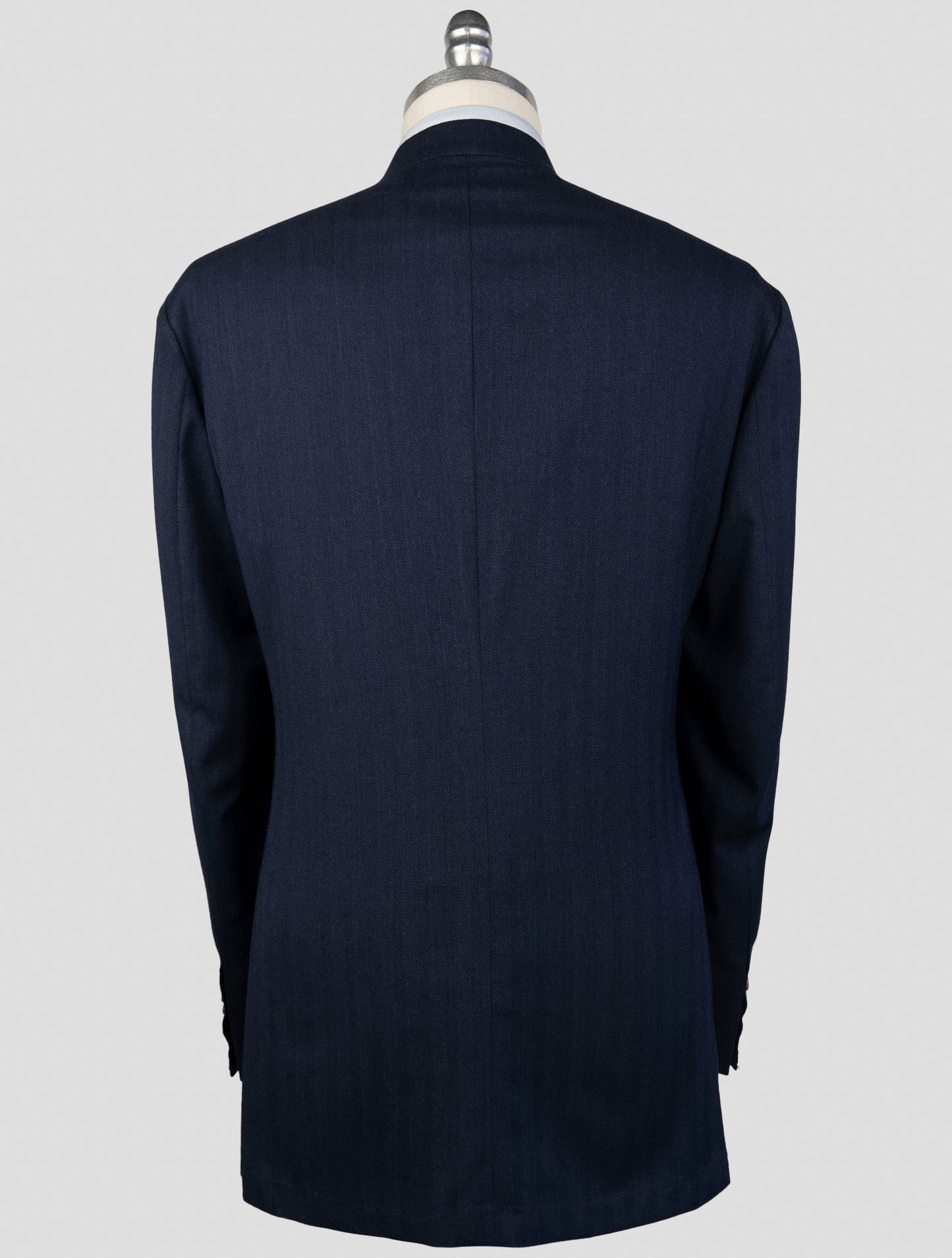 Kiton Blue Virgin Wool Ea Blazer