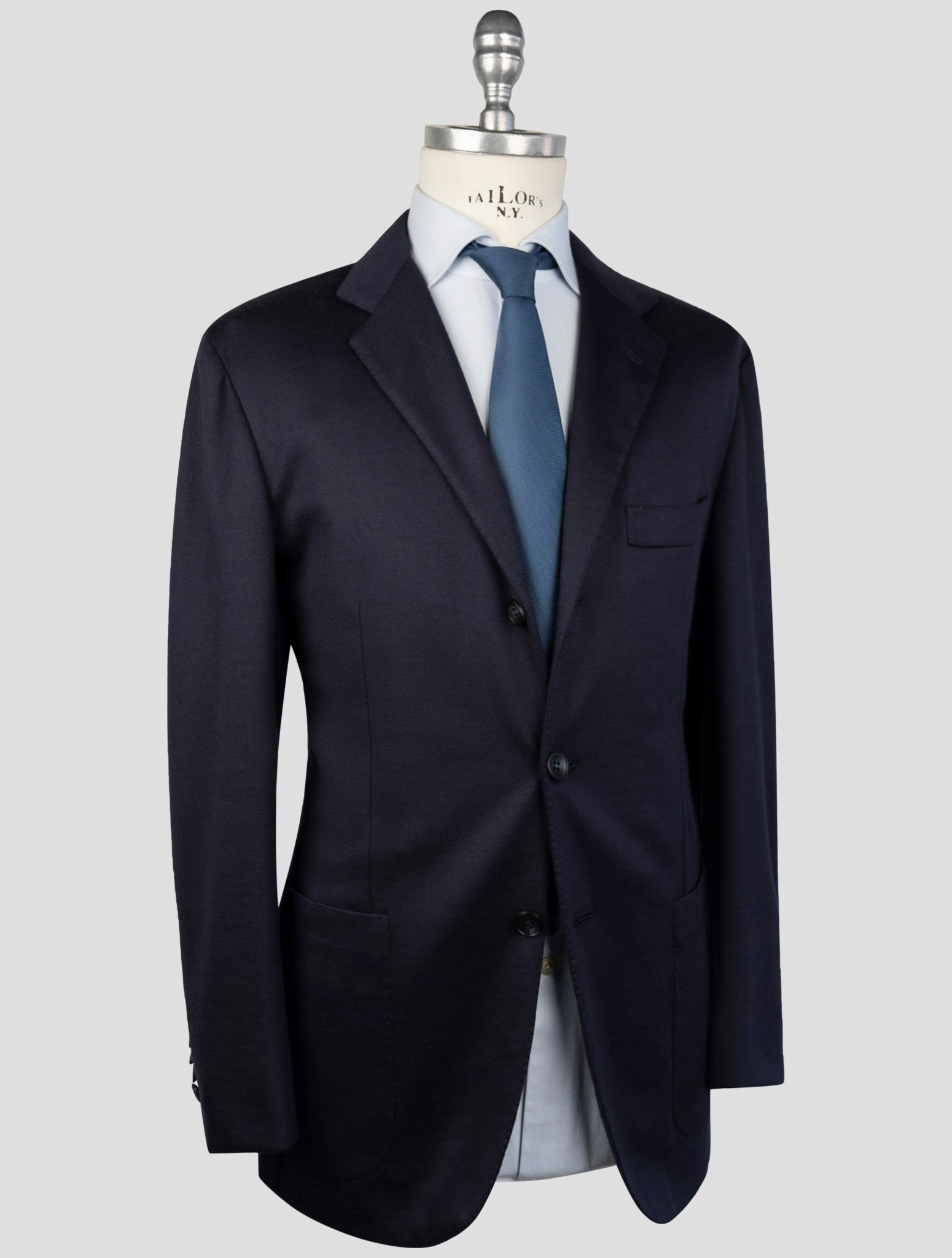 Kiton Blue Cashmere Pl Blazer