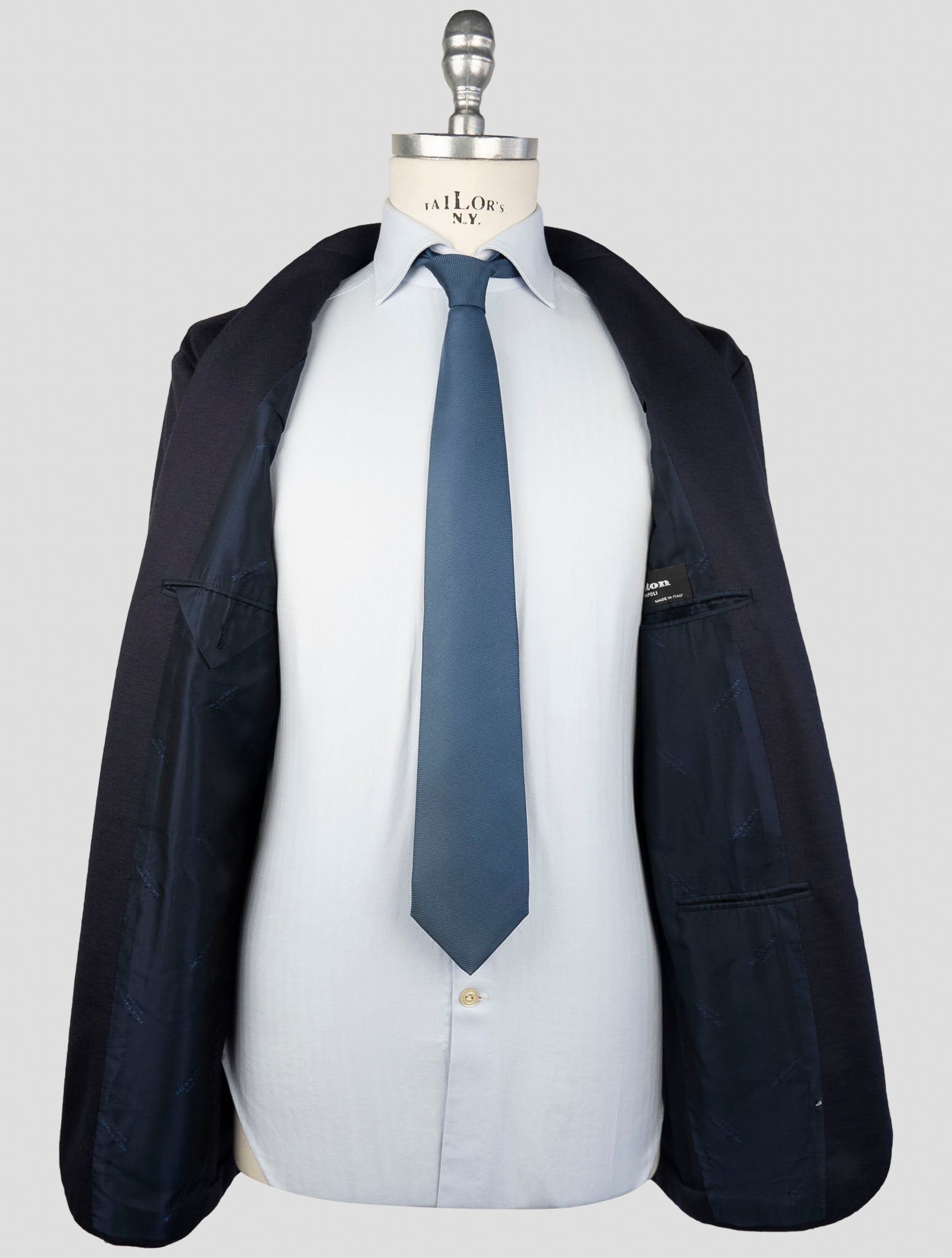 Kiton Blue Cashmere Pl Blazer