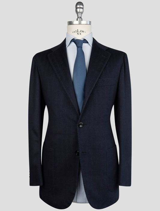Kiton Blue Vicuna Perù Silk Blazer