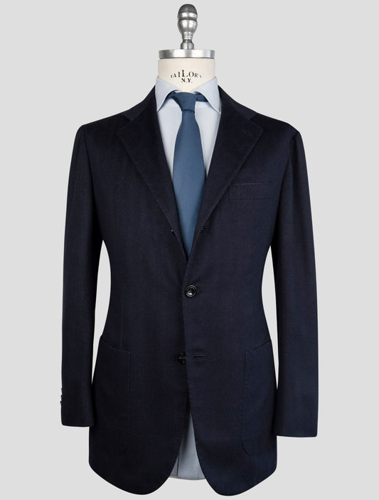Kiton Blue Vicuna Perù Silk Blazer