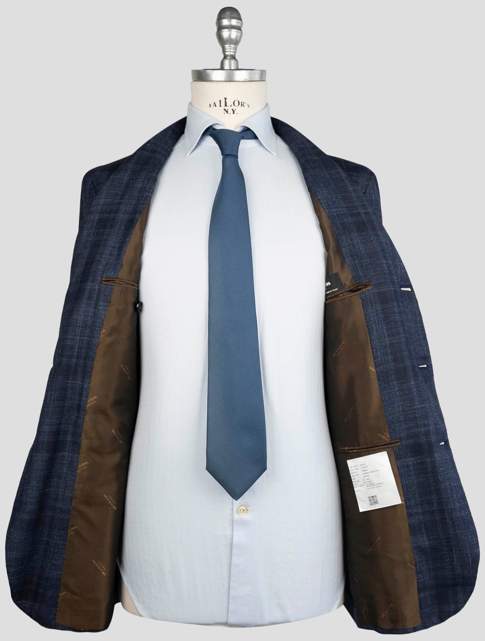 Kiton Blue Cashmere Silk Linen Blazer