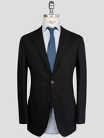 Kiton Black Virgin Wool Ea Blazer