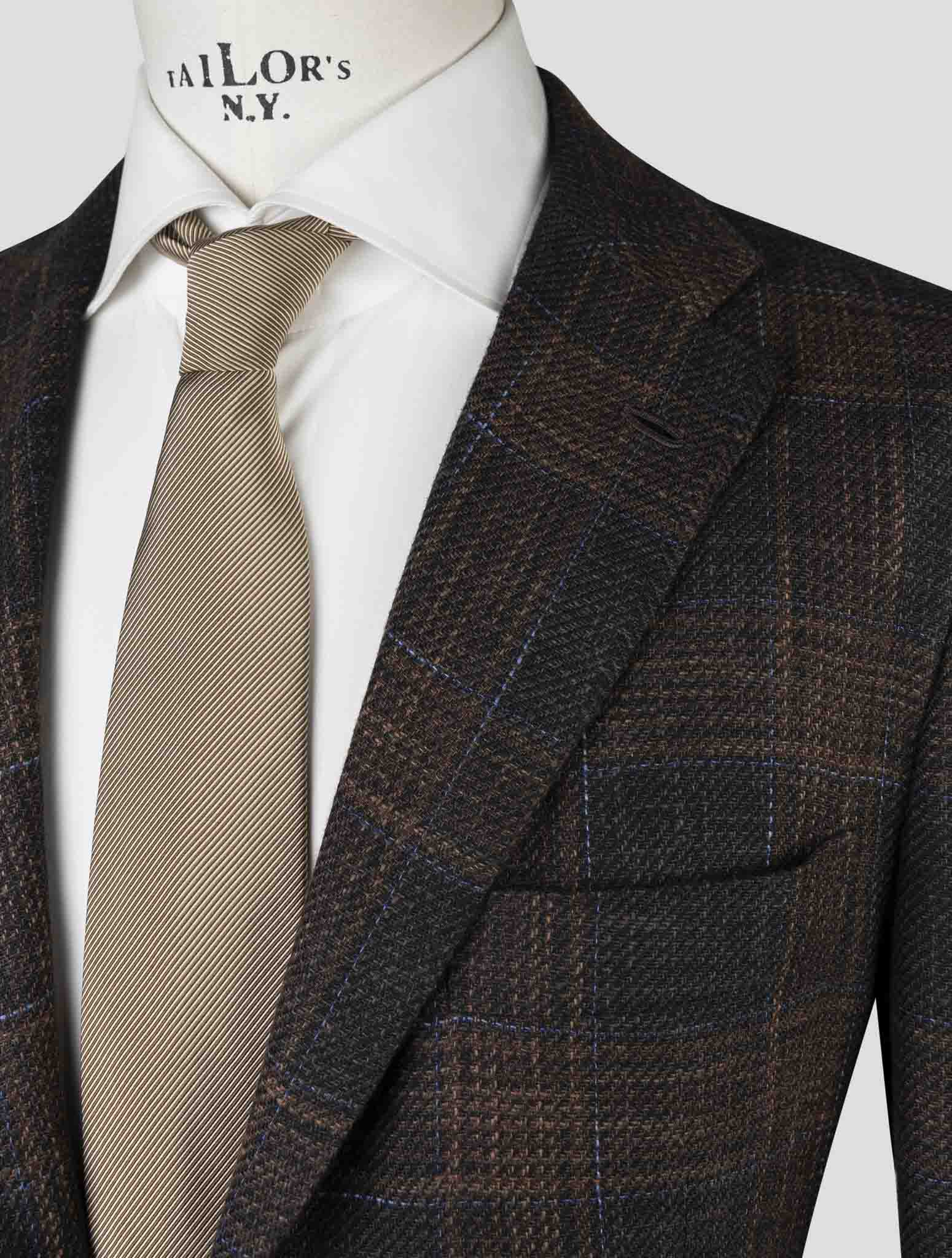 Kiton Brown Cashmere Silk Cotton Virgin Wool Pa Blazer