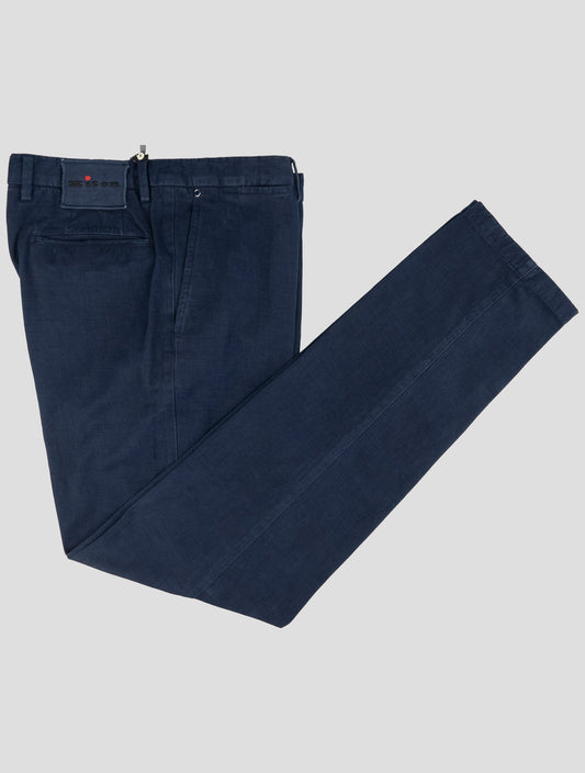 Kiton Blue Cotton Cashmere Pants