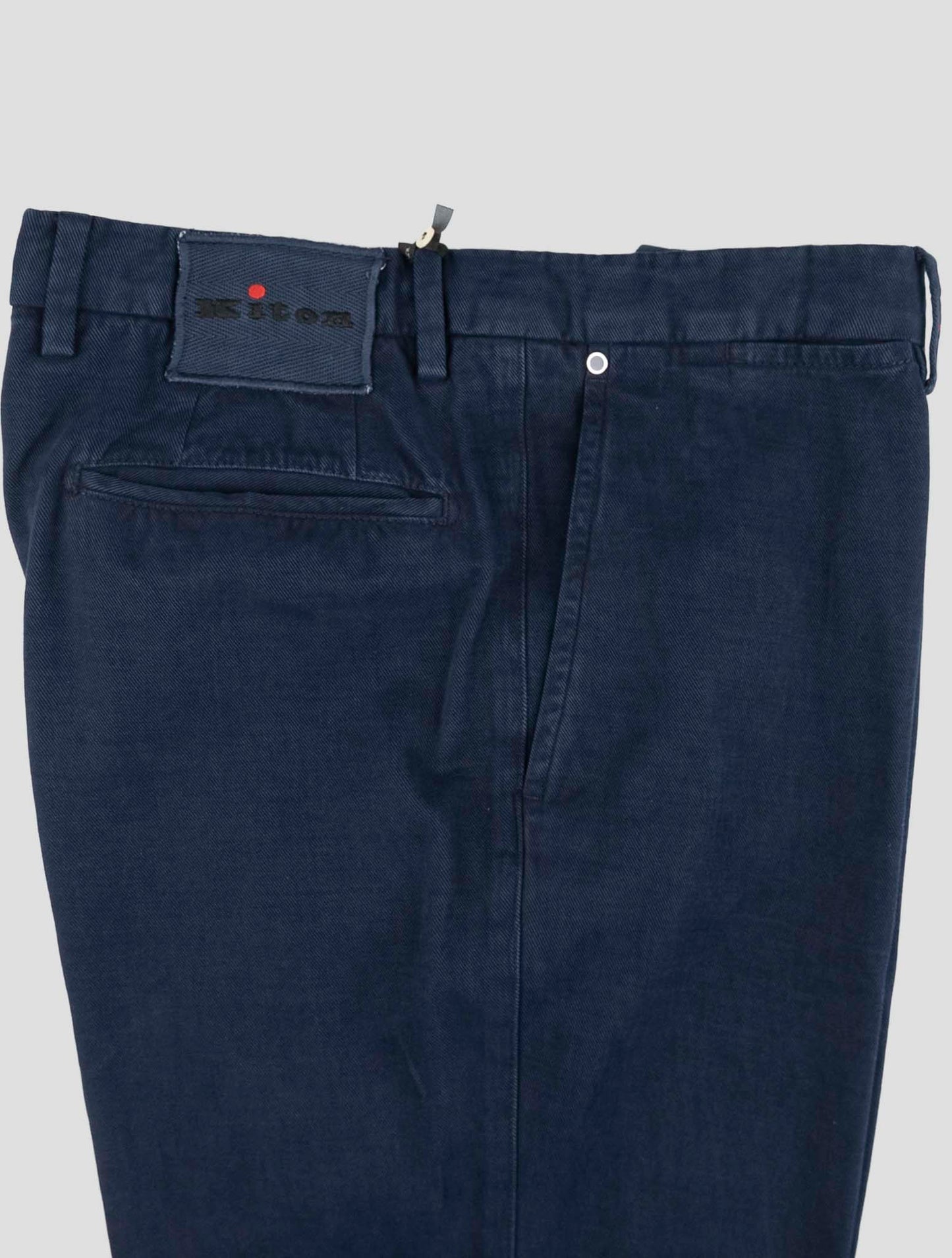 Kiton Blue Cotton Cashmere Pants