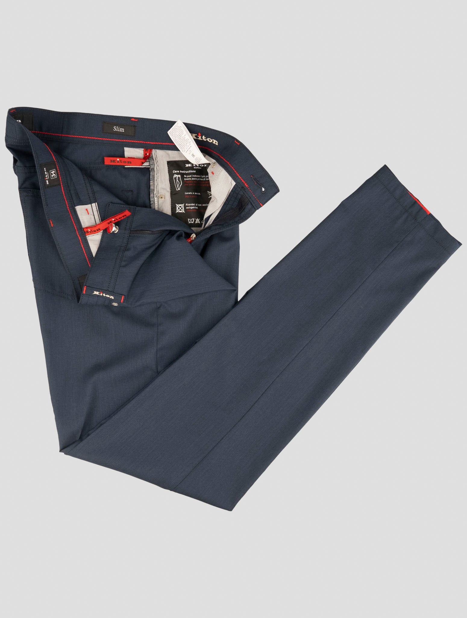 Kiton Blue Wool Jeans