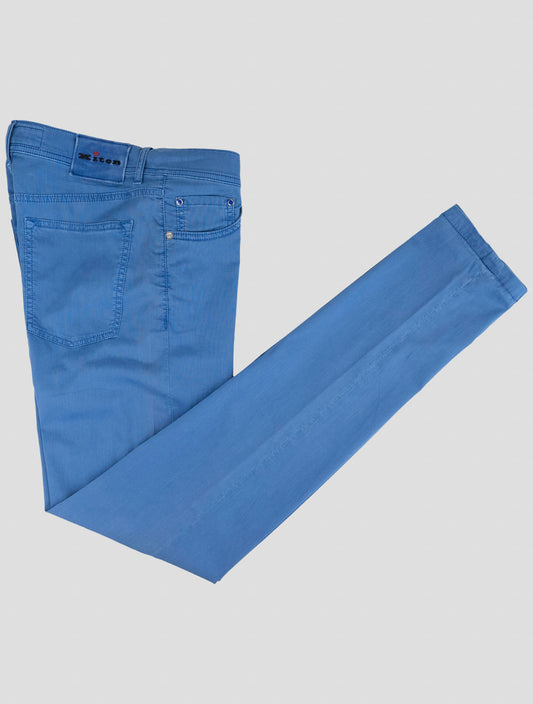 Kiton Blue Cotton Lyocell Ea Jeans