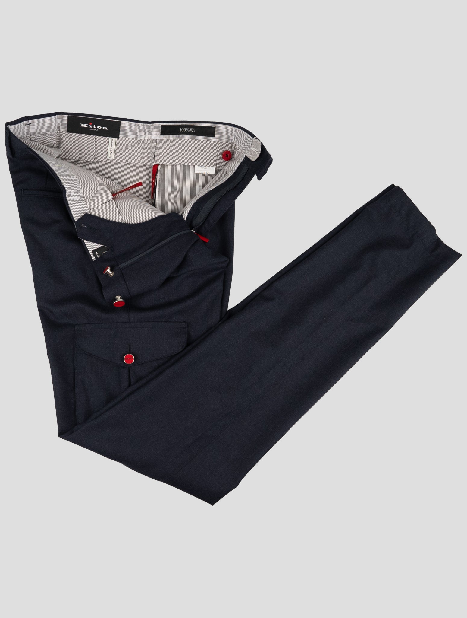 Kiton Blue Cashmere Cargo Pants