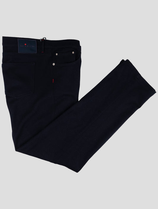 Kiton Blue Wool Cotton Pa Jeans